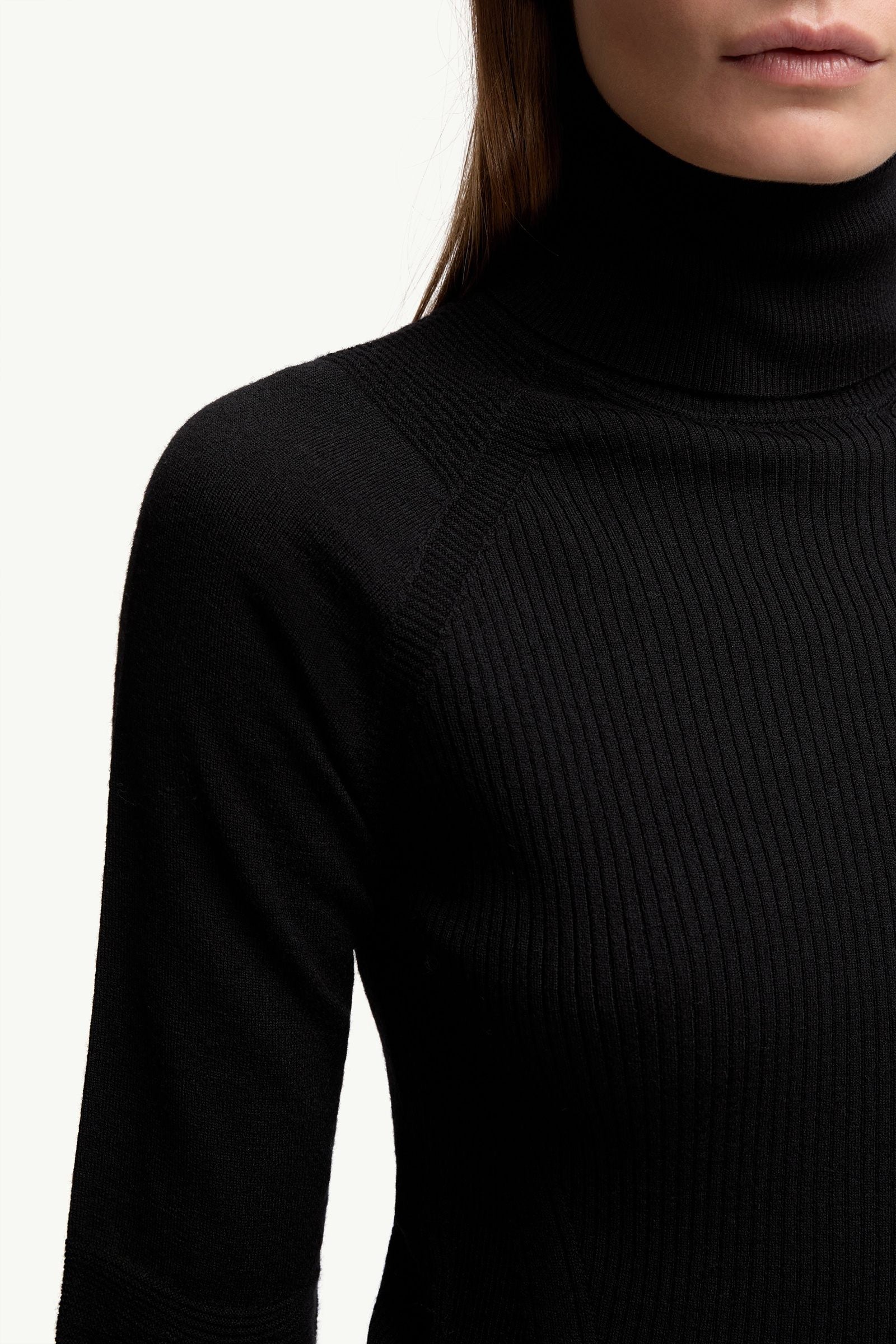 Moncler Wool Blend Turtleneck Sweater Black Black