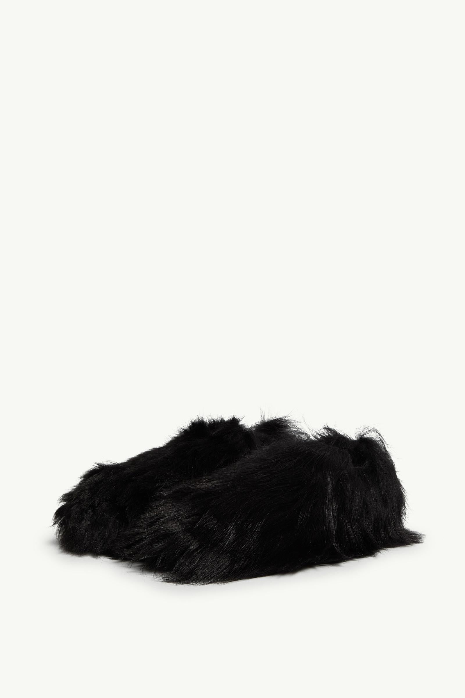 Moncler Snug Shearling Flats Black