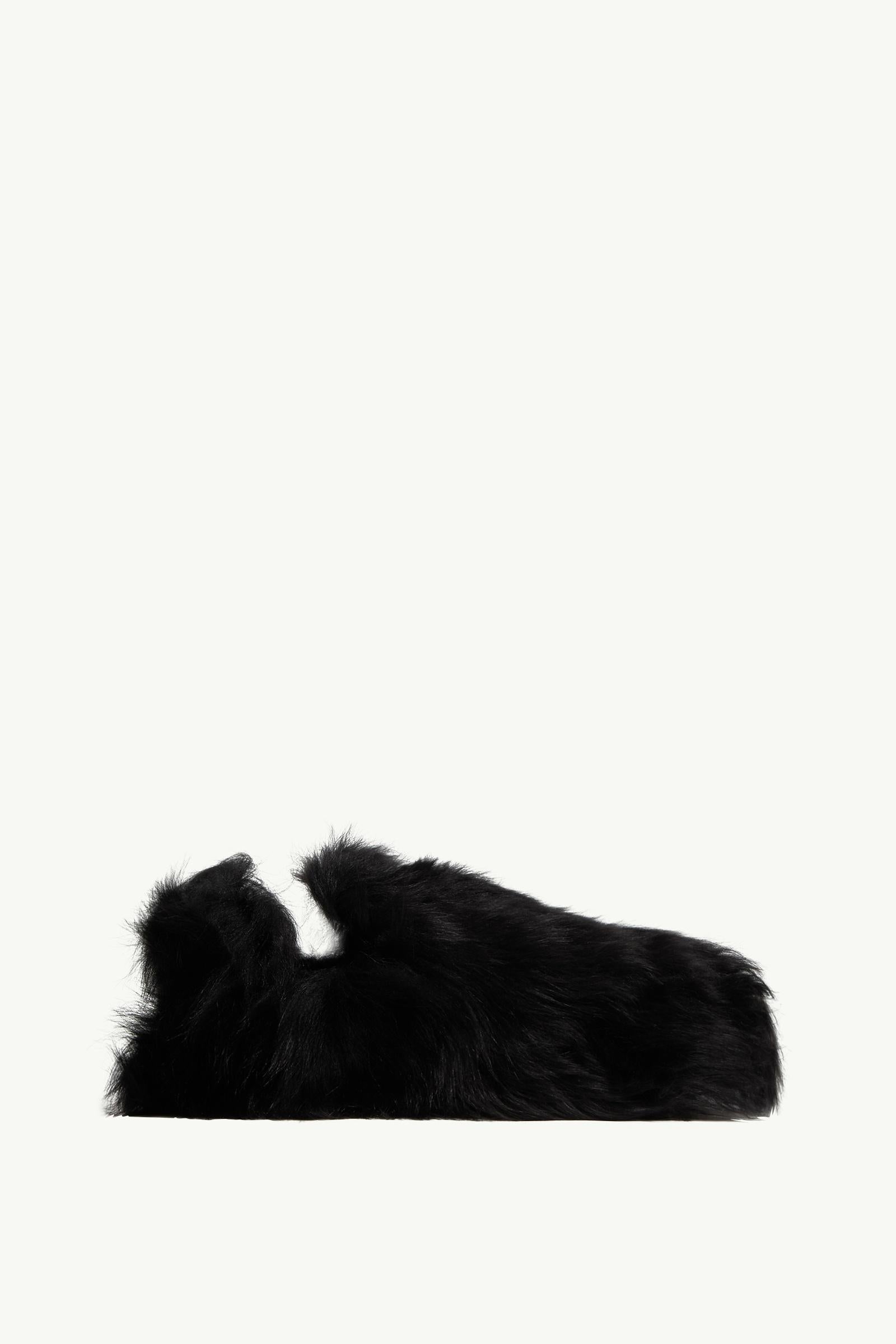 Moncler Snug Shearling Flats Black