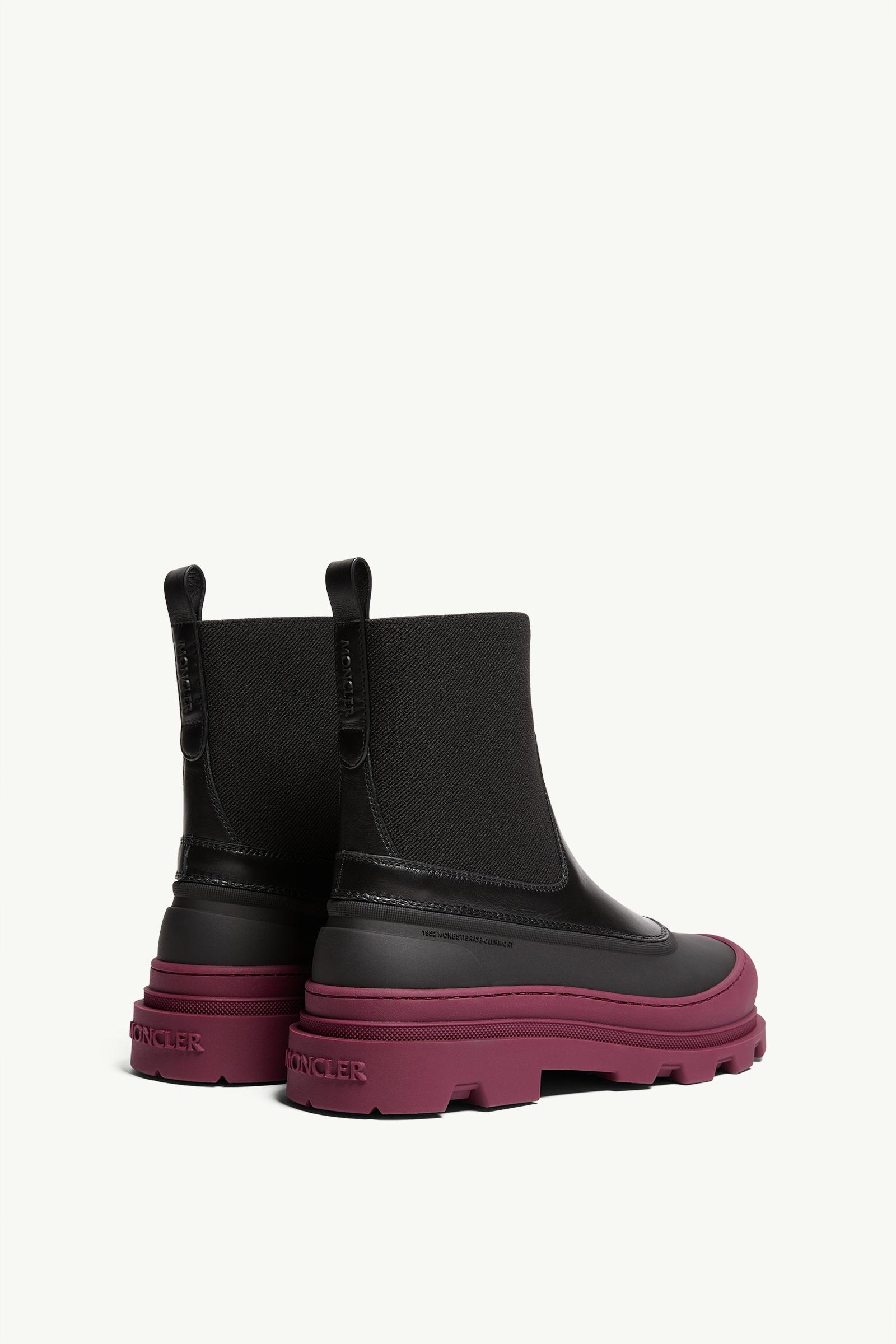 Moncler Vera Edge Leather Ankle Boots Black