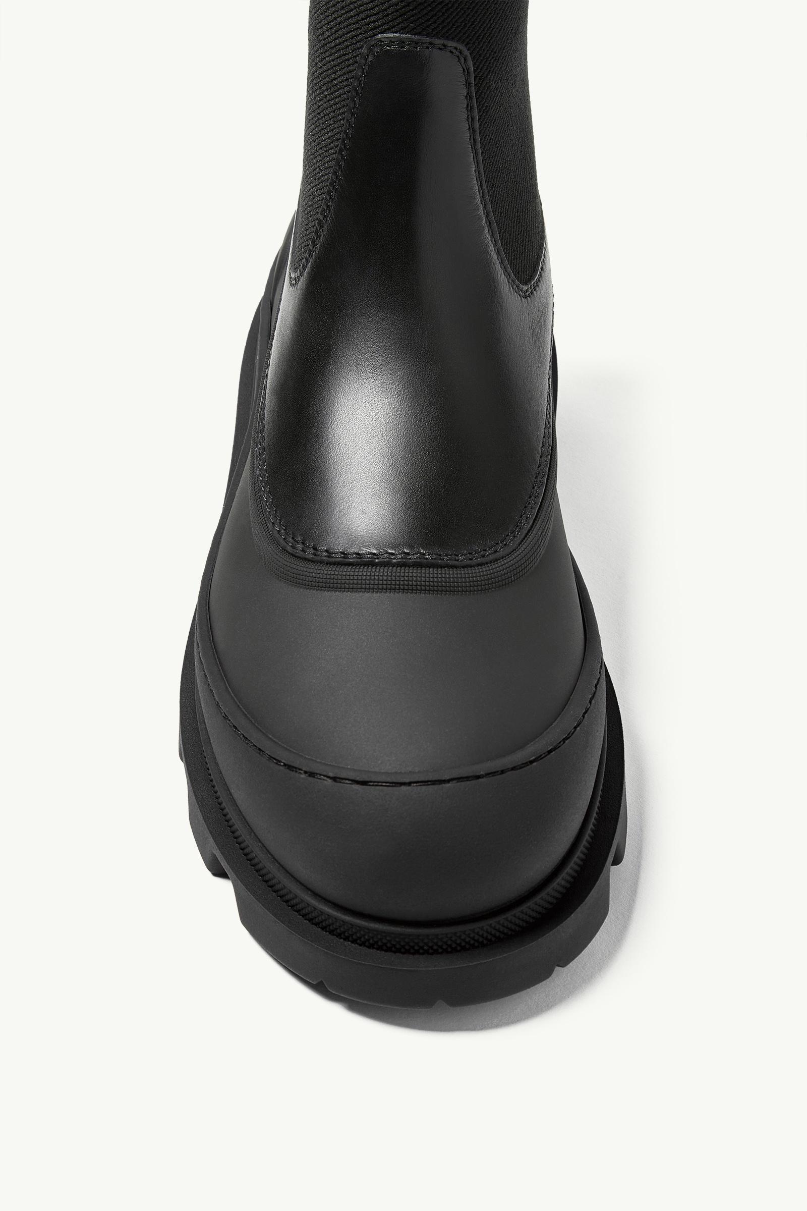 Moncler Vera Edge Leather Ankle Boots Black