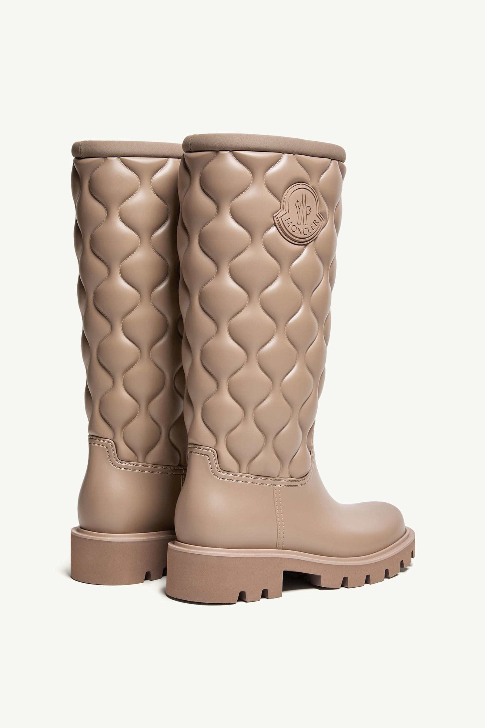 Moncler Kickstream High Rain Boots Grey Beige