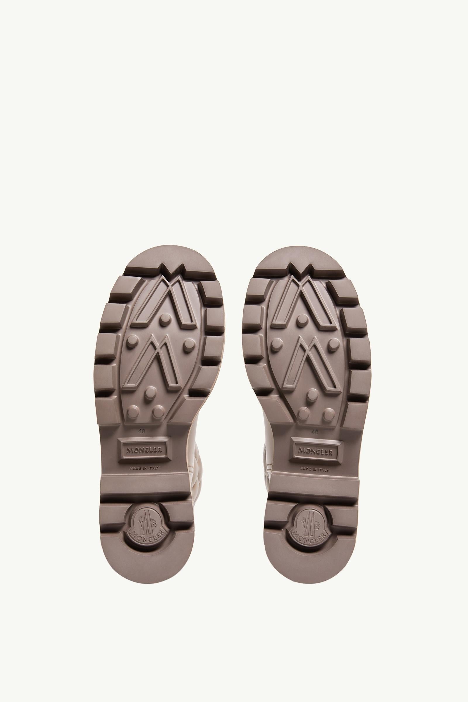 Moncler Kickstream High Rain Boots Grey Beige