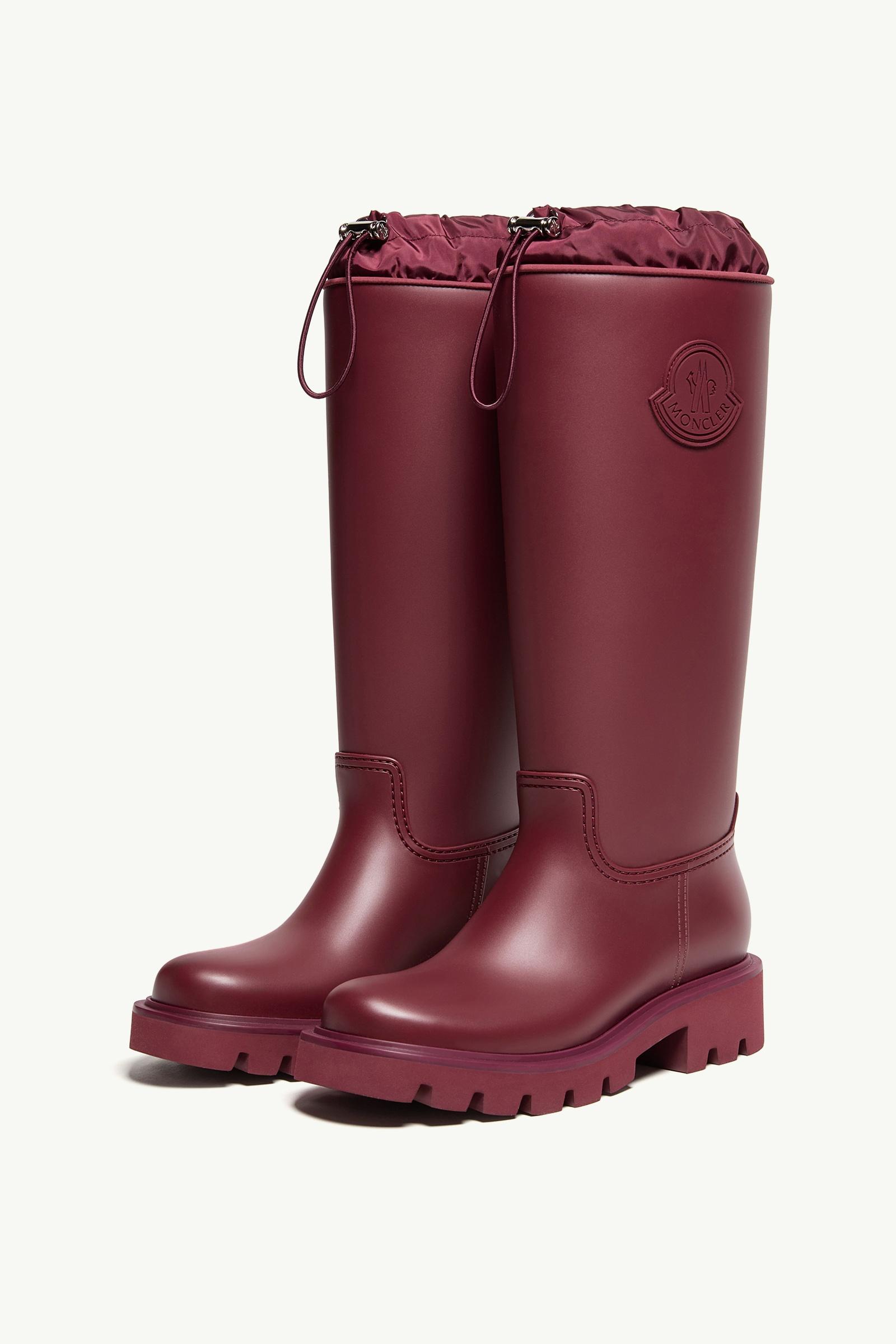 Moncler Kickstream High Rain Boots Burgundy