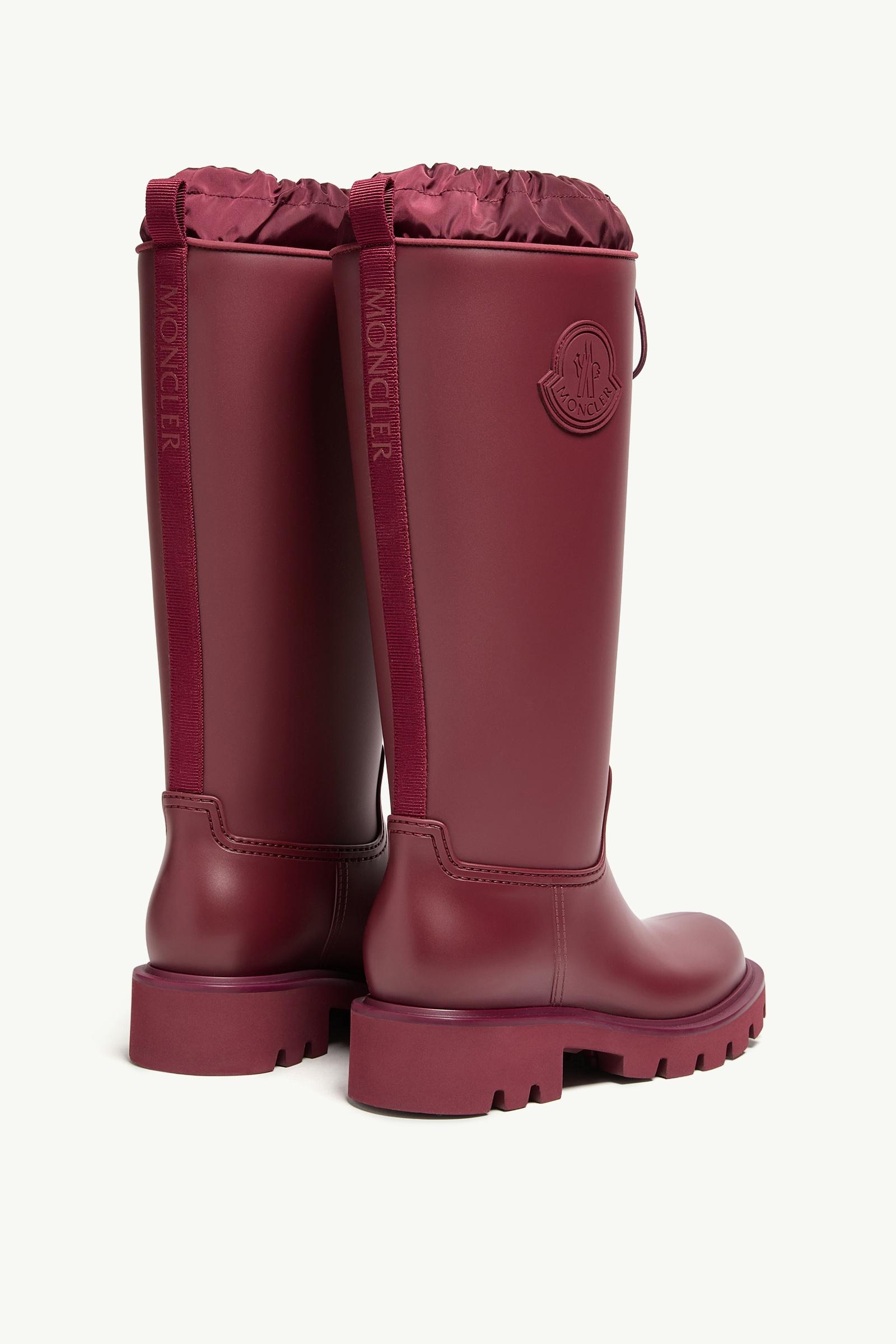 Moncler Kickstream High Rain Boots Burgundy