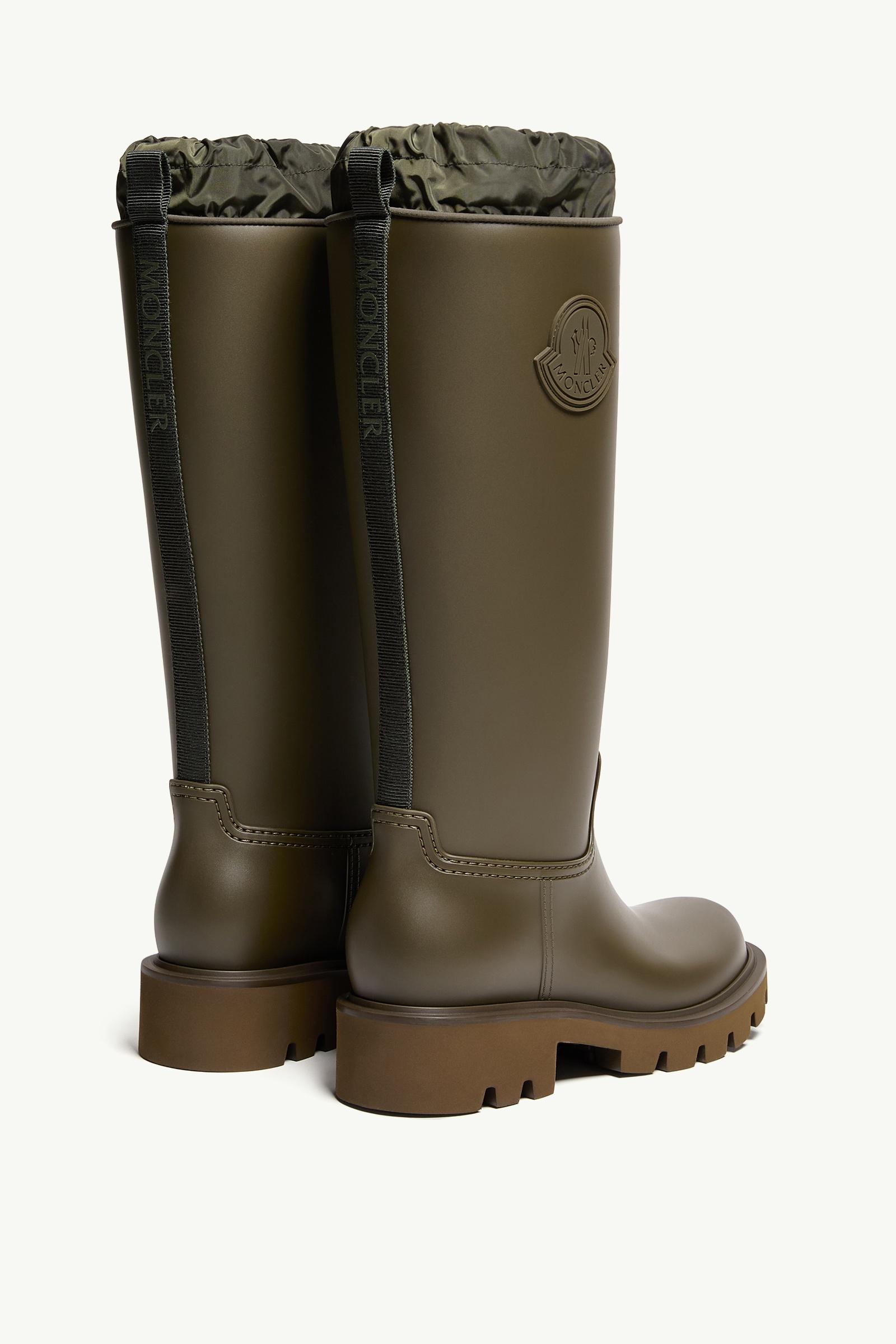 Moncler Kickstream High Rain Boots Olive Green