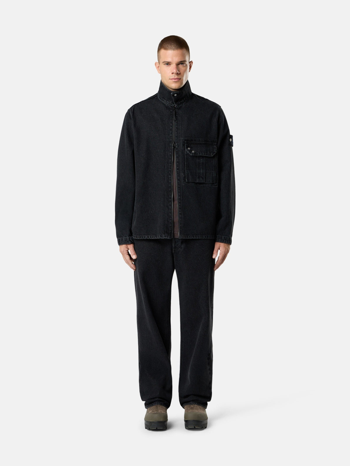 Stone Island Comfort-Fit Zip-Up Overshirt With Chest Pocket 1200002