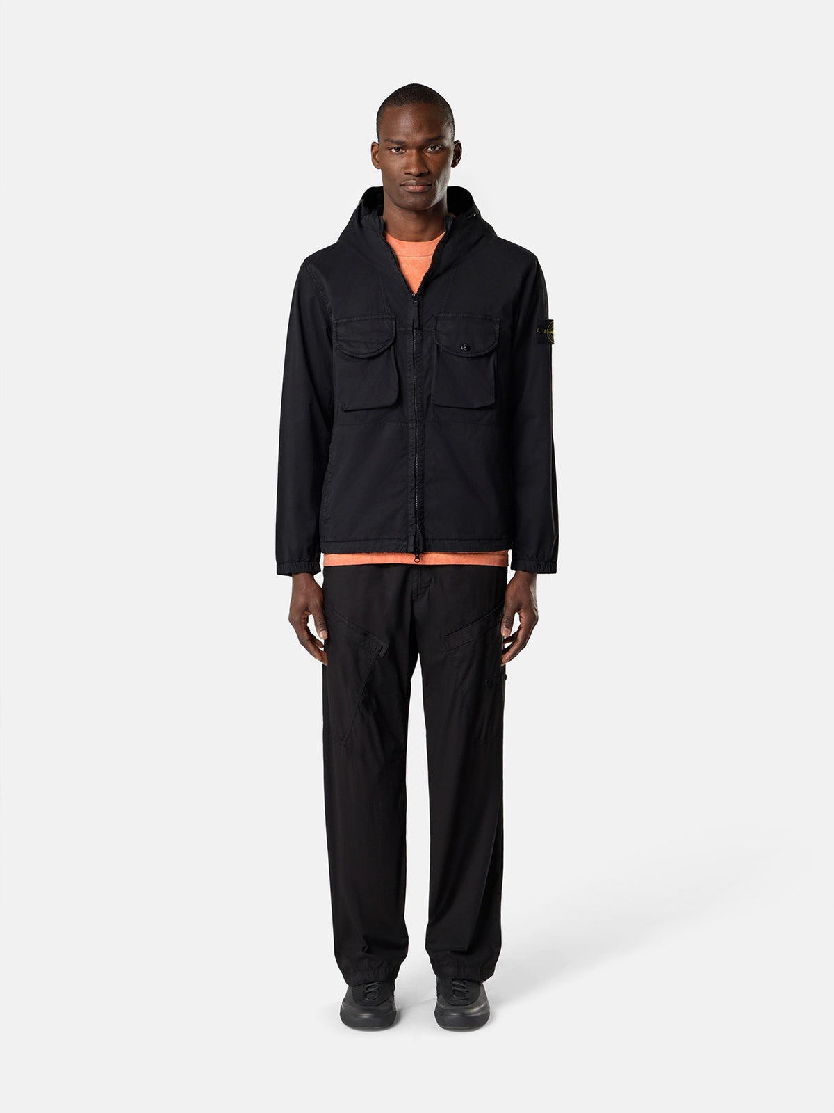 Stone Island Comfort-Fit Hooded Zip-Up Overshirt with Chest Pockets 1200004