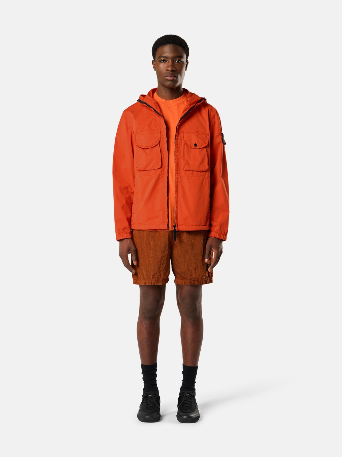 Stone Island Comfort-Fit Hooded Zip-Up Overshirt with Chest Pockets 1200004