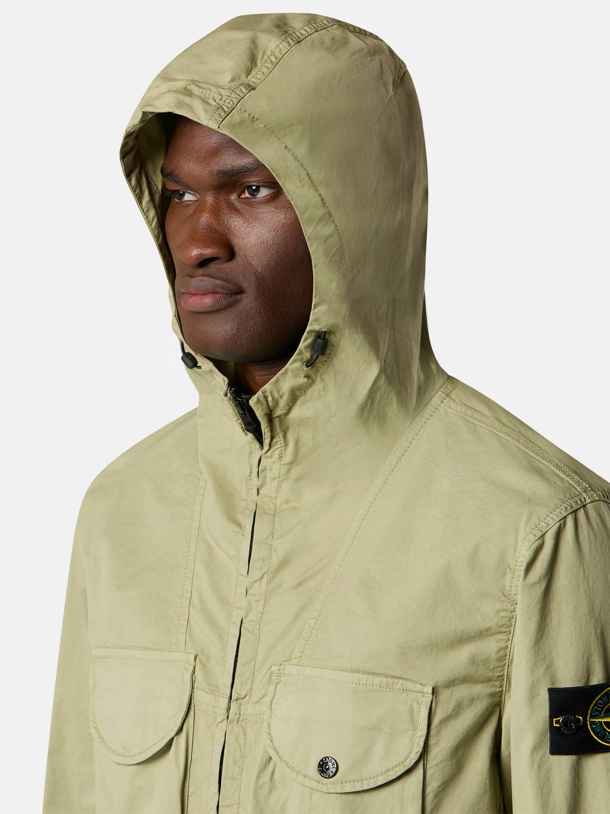 Stone Island Comfort-Fit Hooded Zip-Up Overshirt with Chest Pockets 1200004