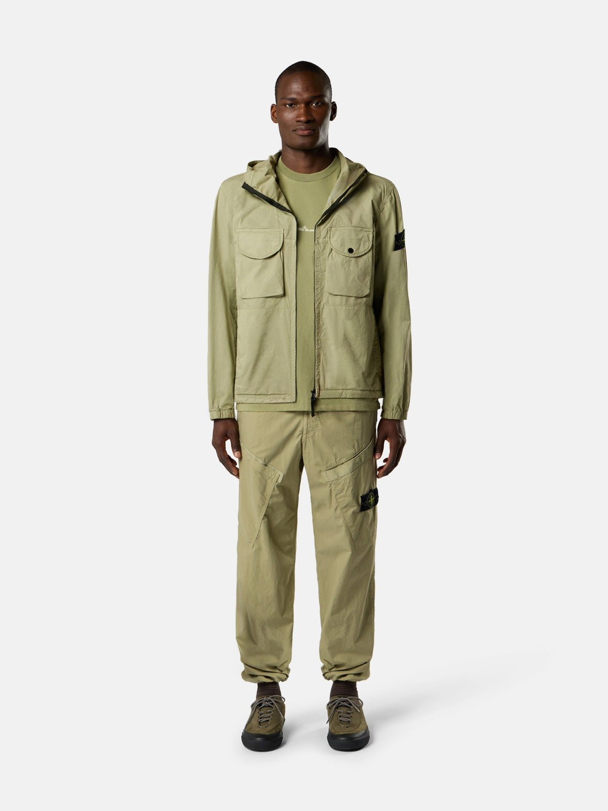 Stone Island Comfort-Fit Hooded Zip-Up Overshirt with Chest Pockets 1200004