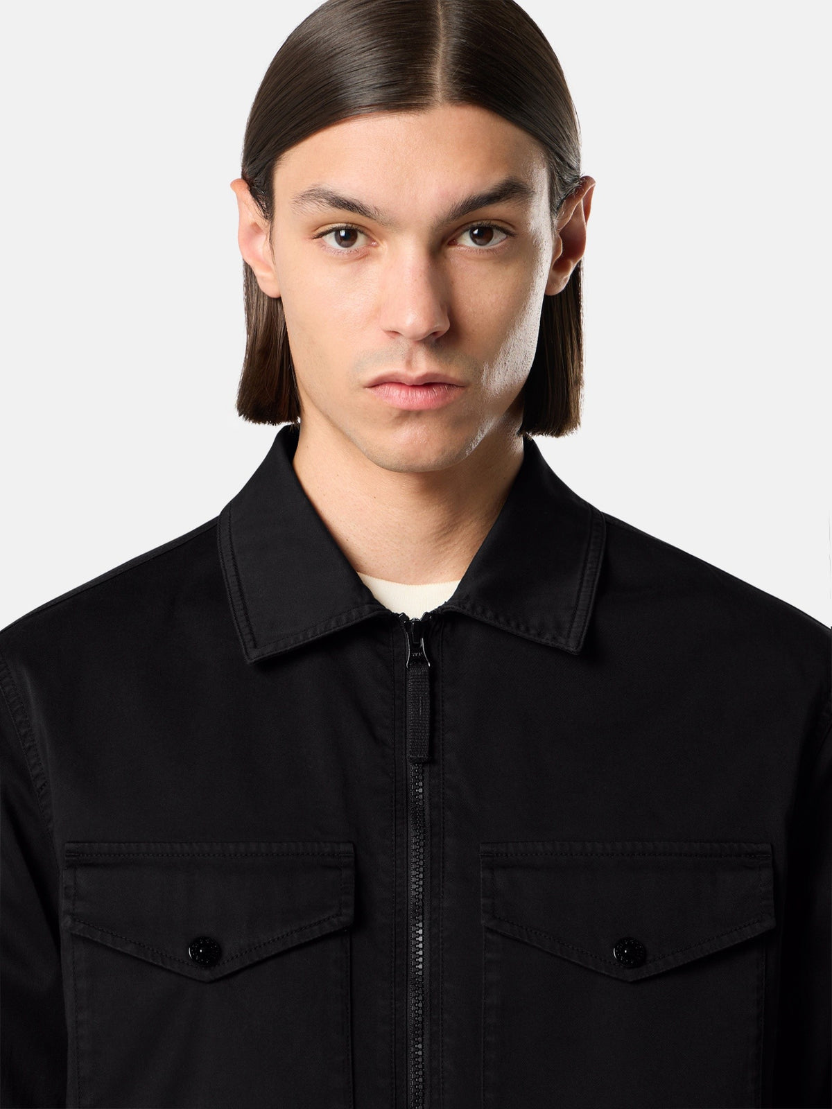 Stone Island Regular-Fit Zip-Up Overshirt with Chest Pockets 1200010