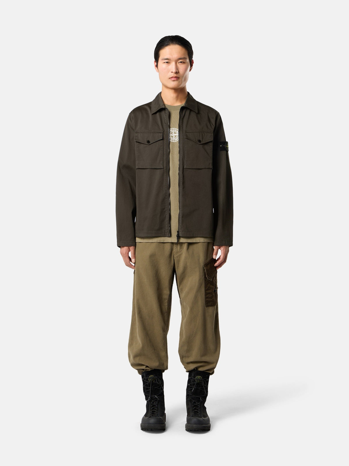 Stone Island Regular-Fit Zip-Up Overshirt with Chest Pockets 1200010