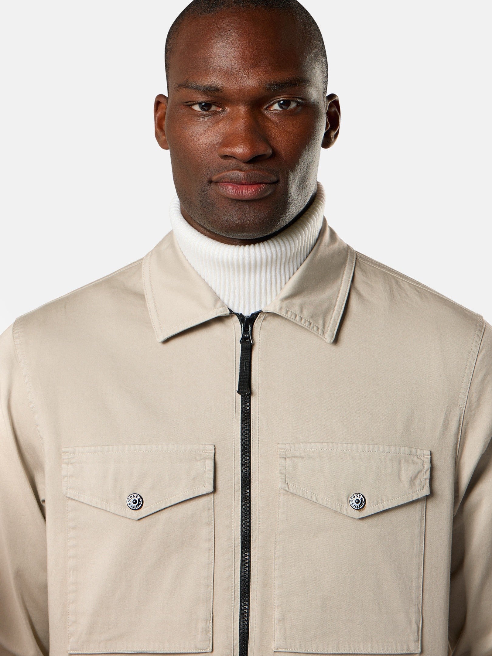Stone Island Regular-Fit Zip-Up Overshirt with Chest Pockets 1200010