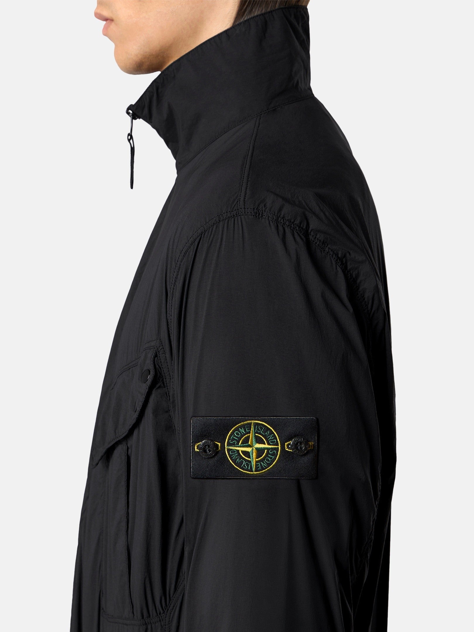 Stone Island Comfort-Fit Zip-Up Overshirt with Chest Pocket 1200015