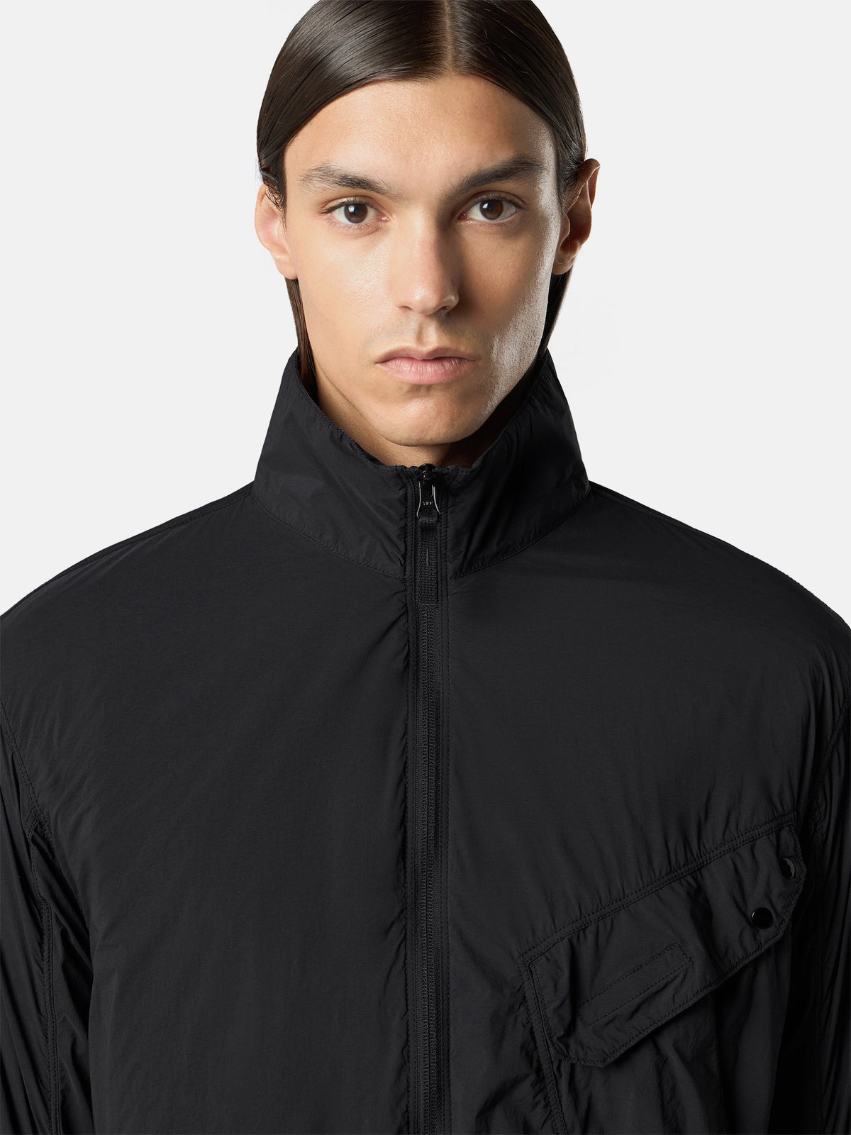 Stone Island Comfort-Fit Zip-Up Overshirt with Chest Pocket 1200015