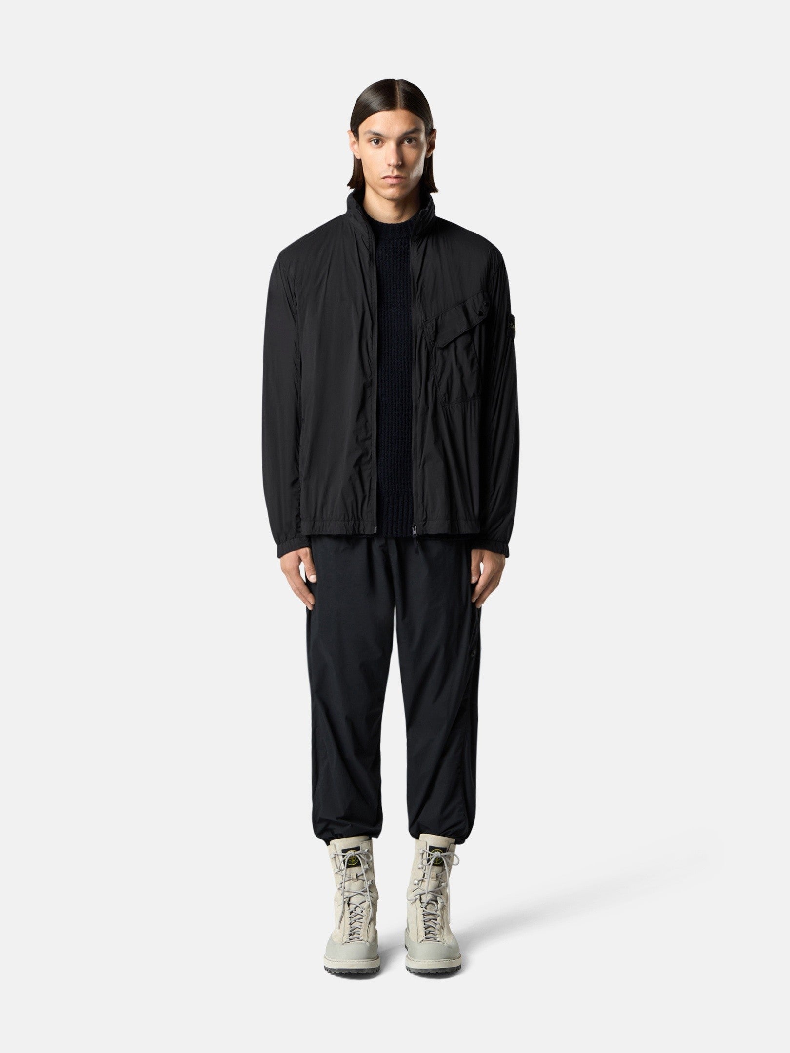 Stone Island Comfort-Fit Zip-Up Overshirt with Chest Pocket 1200015