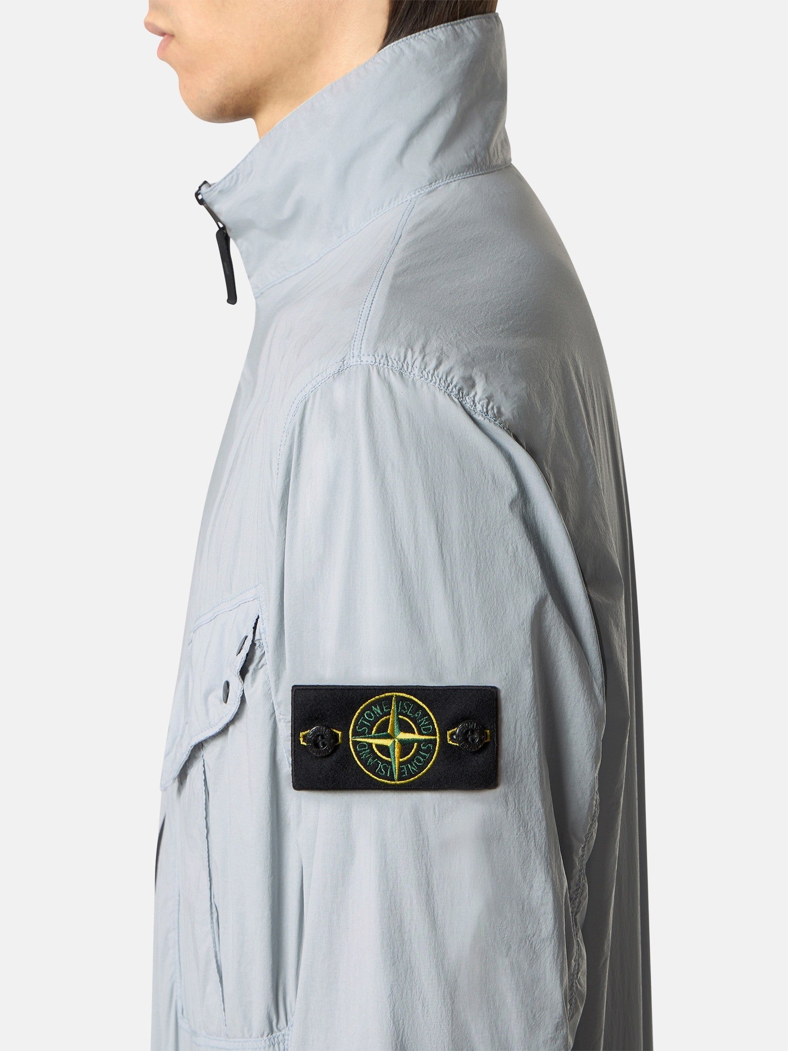 Stone Island Comfort-Fit Zip-Up Overshirt with Chest Pocket 1200015