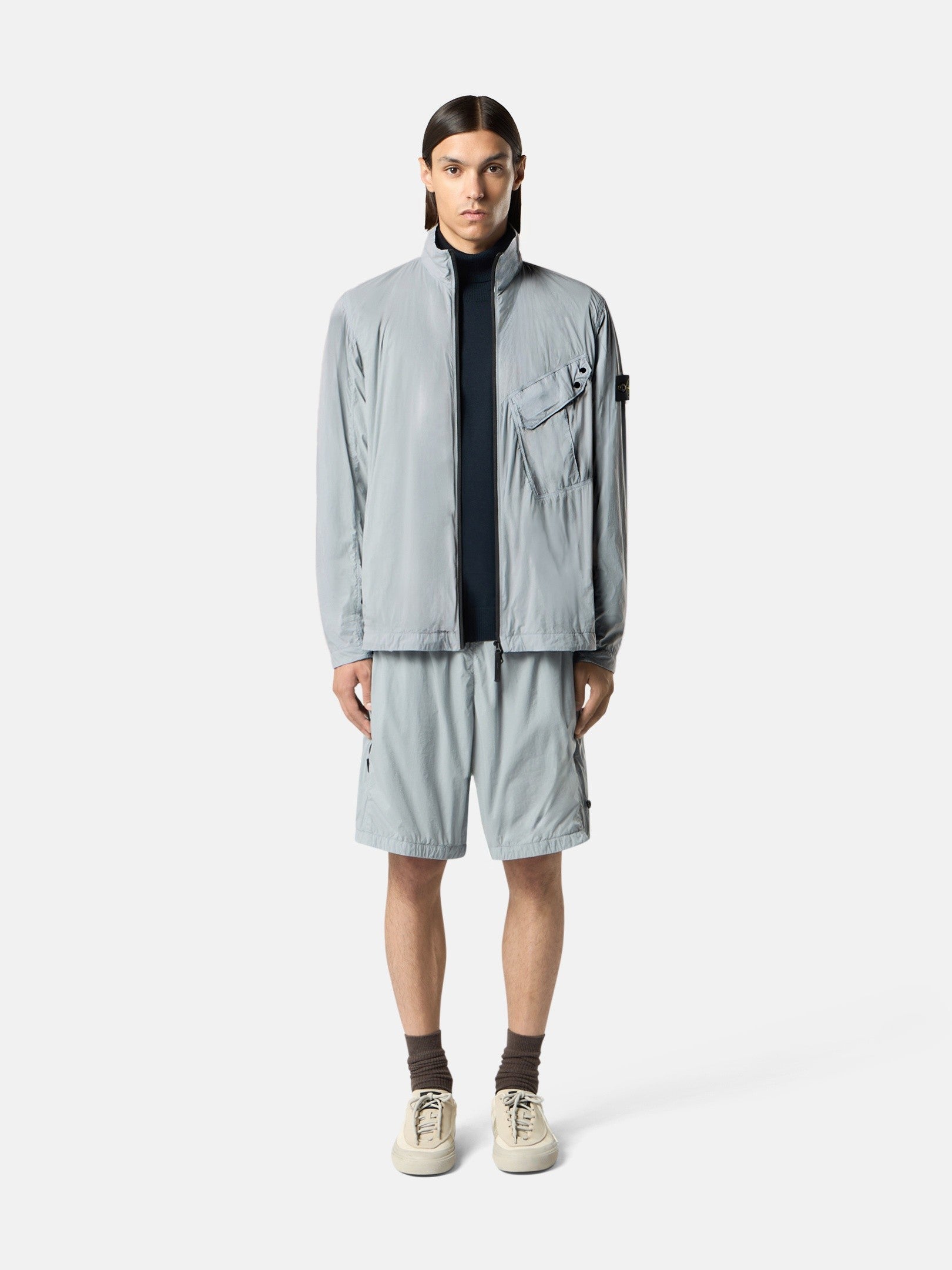 Stone Island Comfort-Fit Zip-Up Overshirt with Chest Pocket 1200015