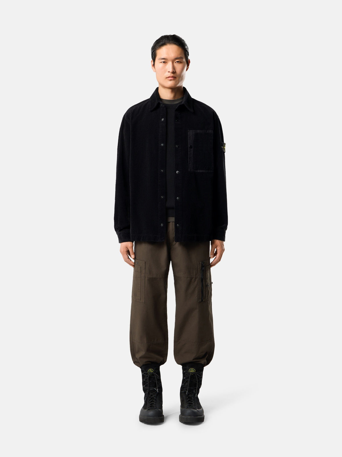 Stone Island Comfort-Fit Snap-Front Overshirt with Chest Pocket 1200016