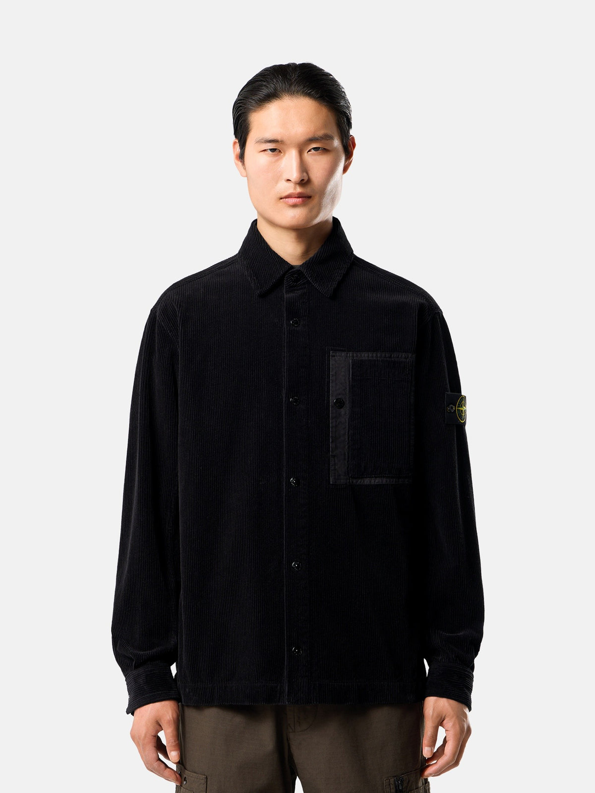 Stone Island Comfort-Fit Snap-Front Overshirt with Chest Pocket 1200016