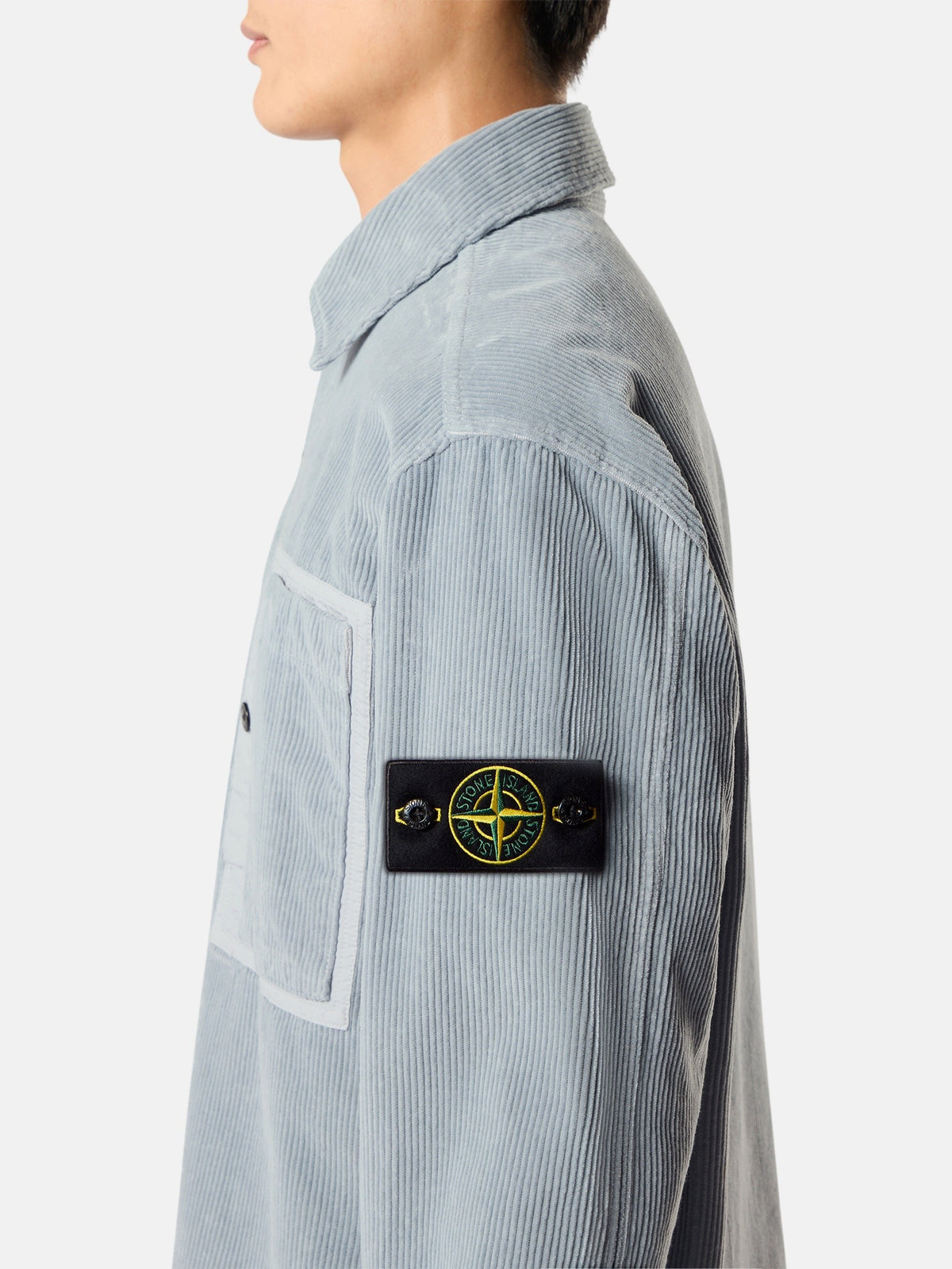 Stone Island Comfort-Fit Snap-Front Overshirt with Chest Pocket 1200016