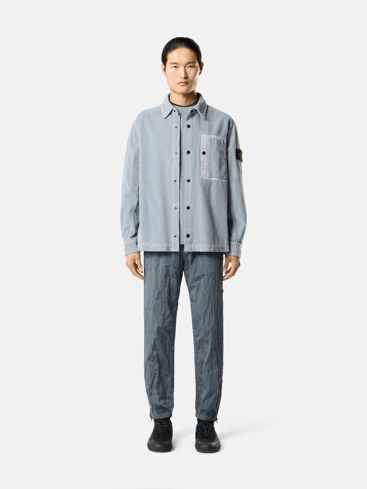 Stone Island Comfort-Fit Snap-Front Overshirt with Chest Pocket 1200016