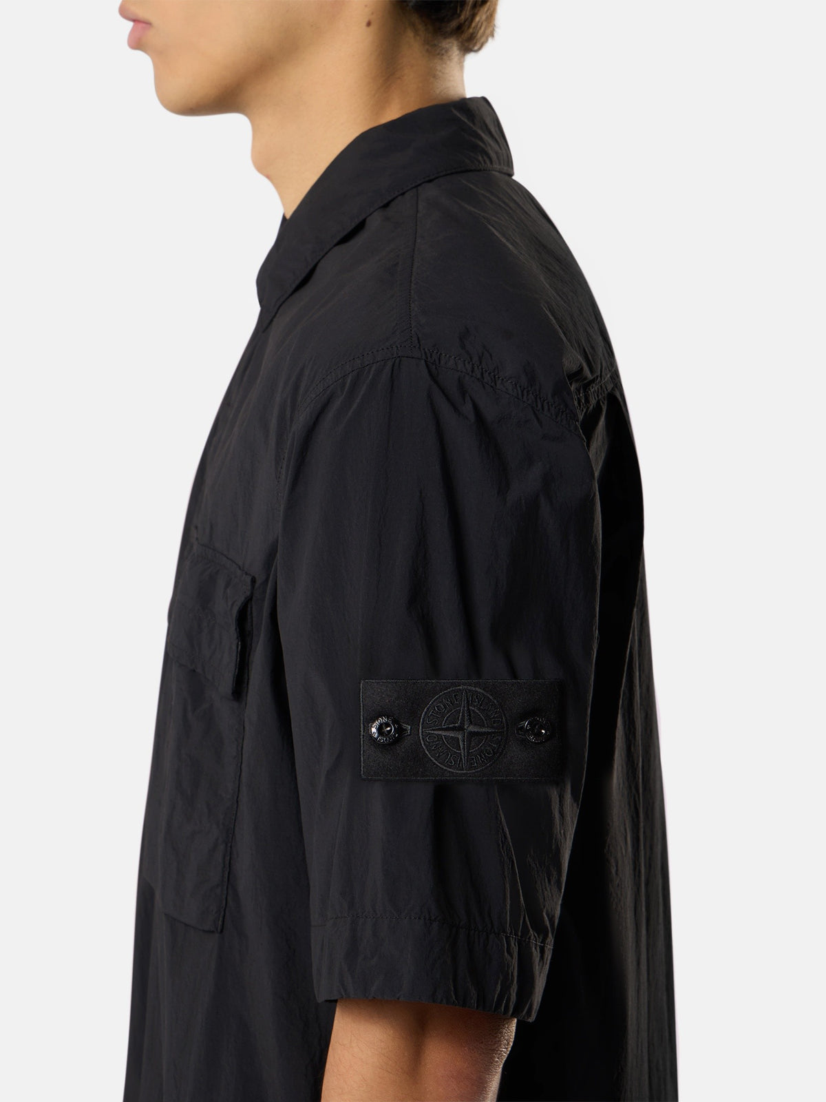 Stone Island Comfort-Fit Short-Sleeve Shirt with Chest Pocket 1200019