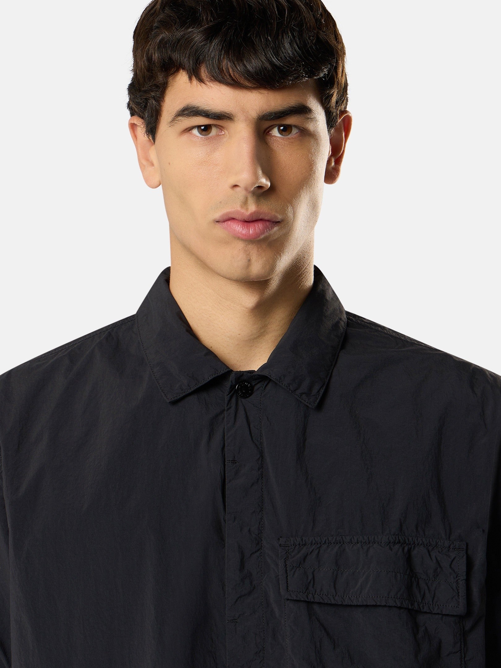 Stone Island Comfort-Fit Short-Sleeve Shirt with Chest Pocket 1200019