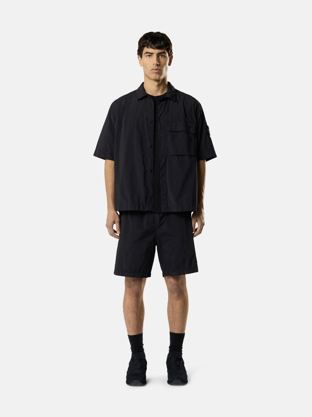 Stone Island Comfort-Fit Short-Sleeve Shirt with Chest Pocket 1200019