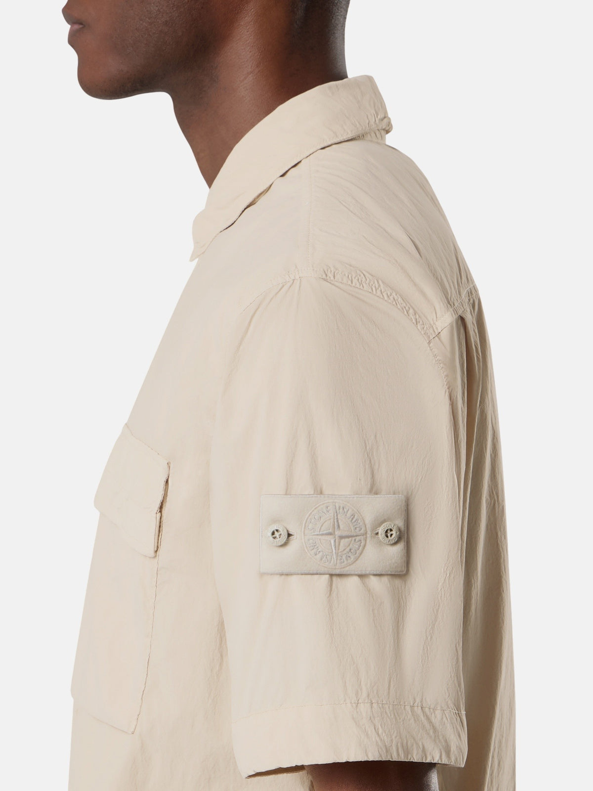 Stone Island Comfort-Fit Short-Sleeve Shirt with Chest Pocket 1200019