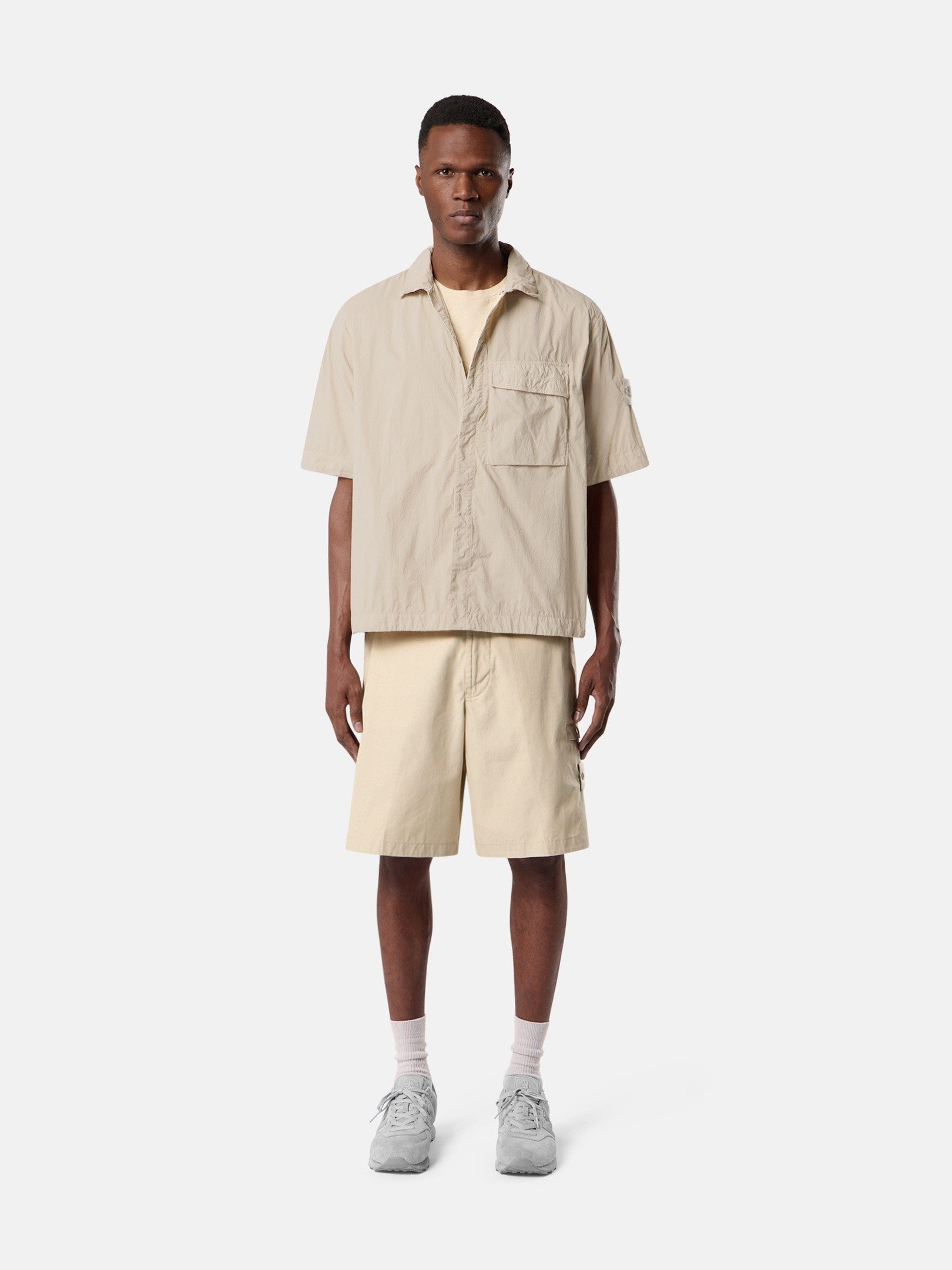 Stone Island Comfort-Fit Short-Sleeve Shirt with Chest Pocket 1200019