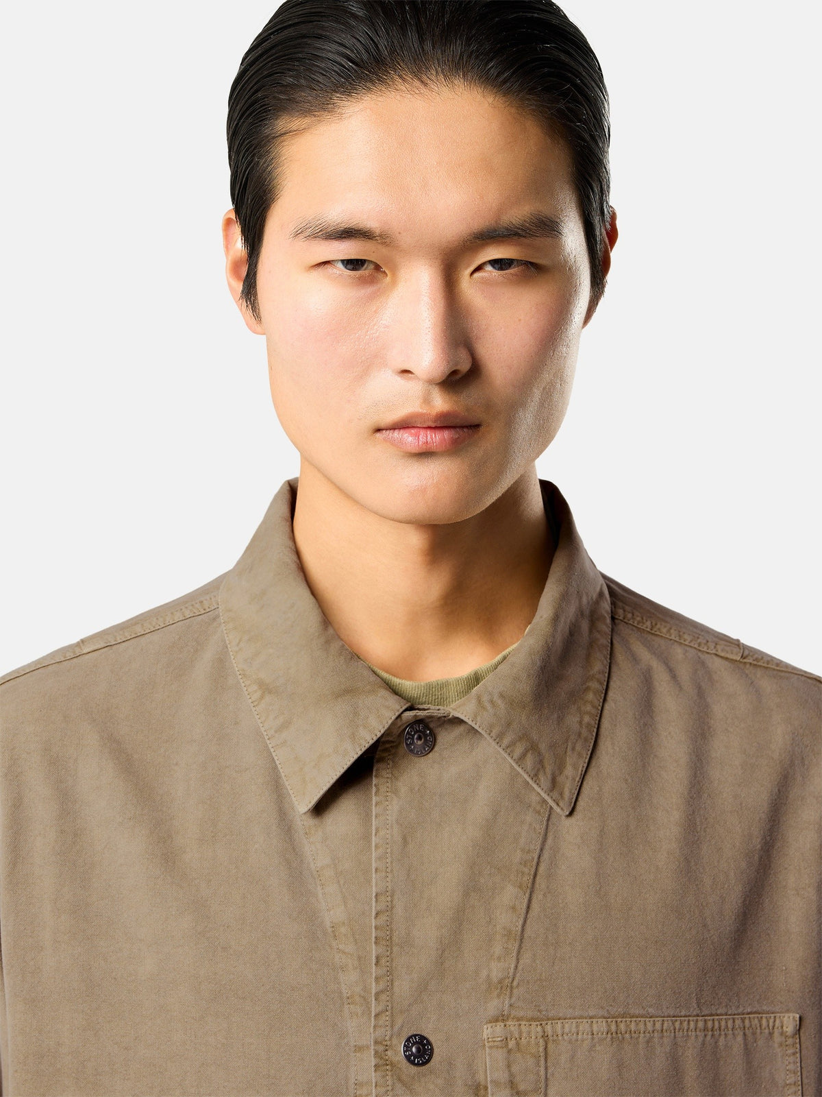 Stone Island Comfort-Fit Snap-Front Overshirt with Chest Pocket 1200028