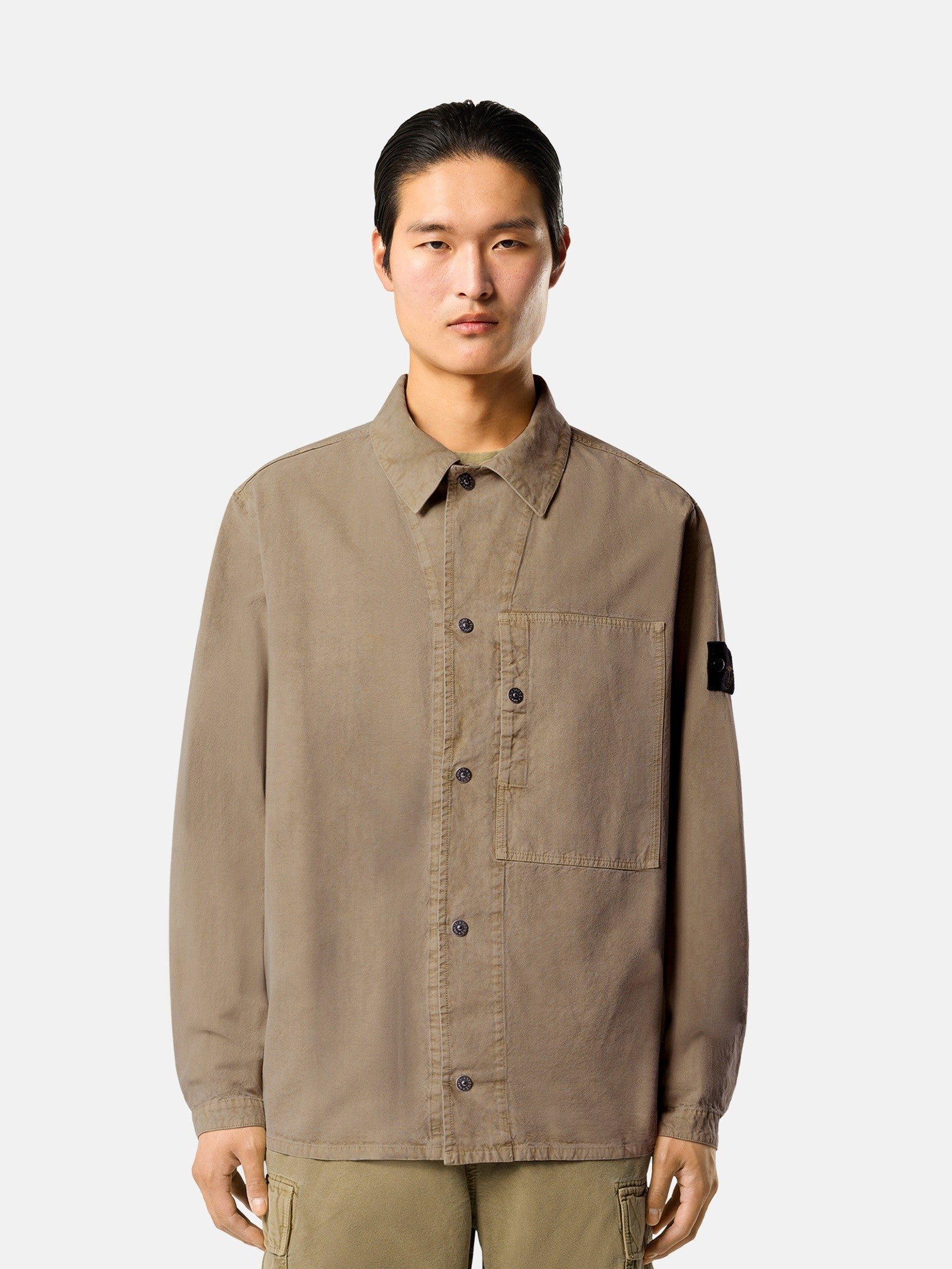 Stone Island Comfort-Fit Snap-Front Overshirt with Chest Pocket 1200028