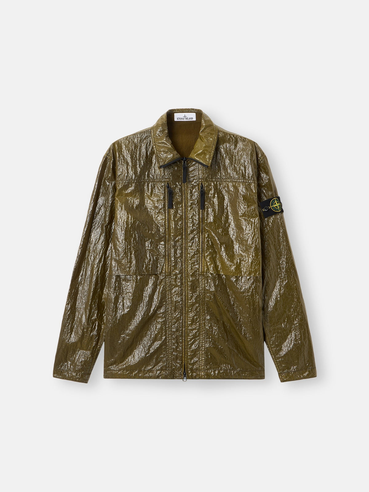 Stone Island Comfort-Fit Zip-Up Overshirt with Chest Pockets 1200031