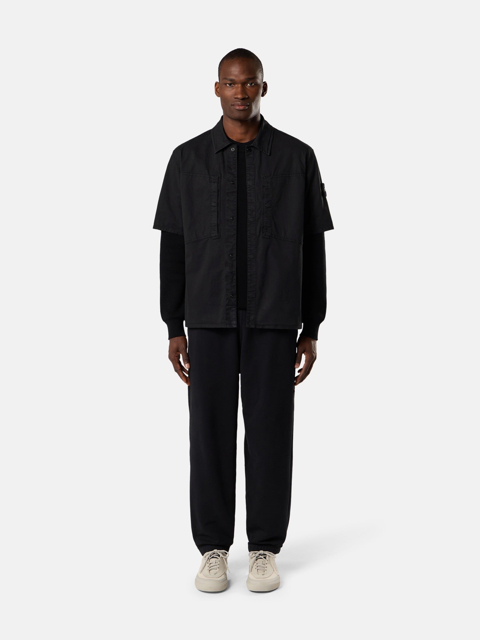 Stone Island Comfort-Fit Short-Sleeve Shirt with Chest Pockets 1200037