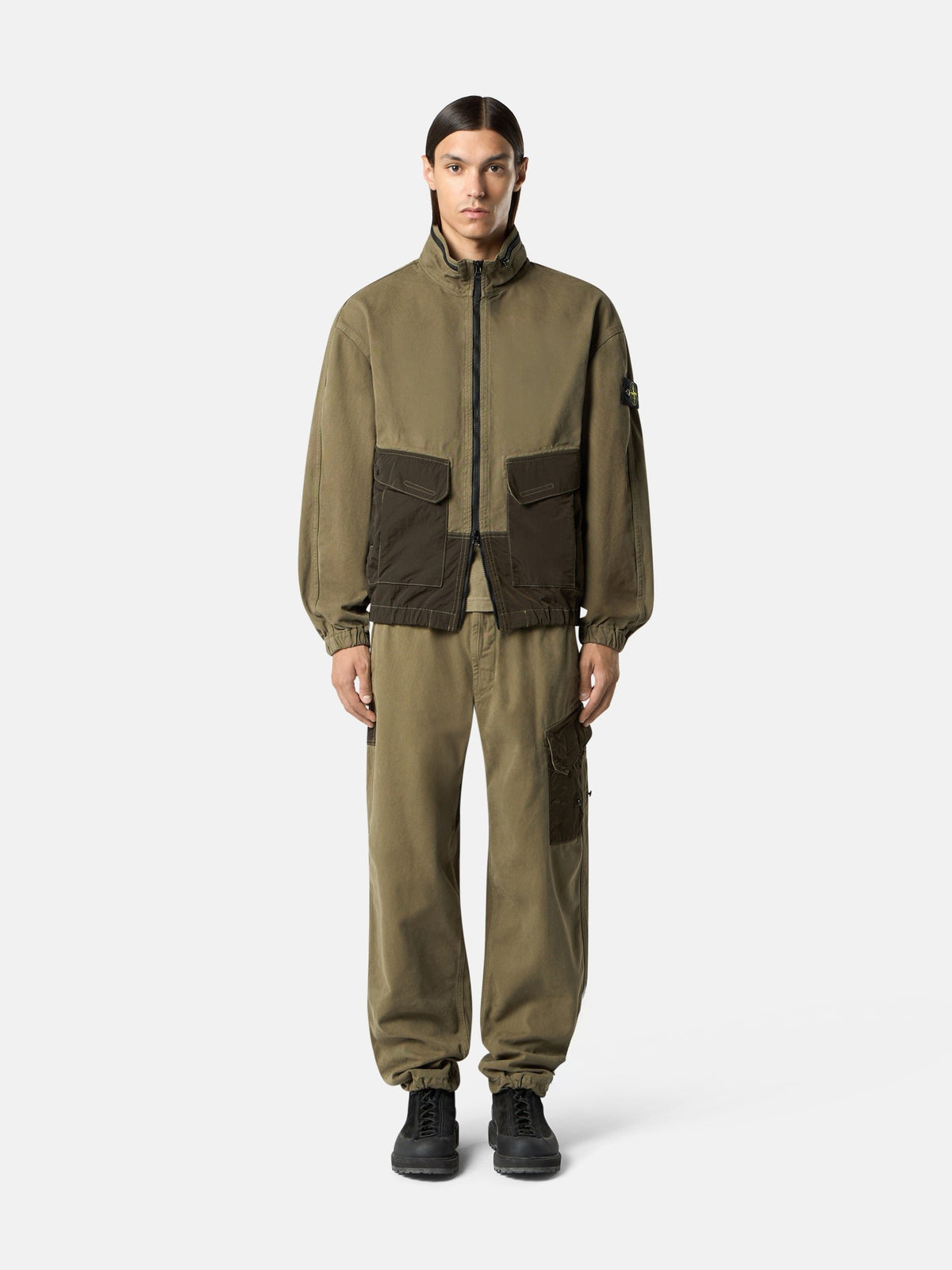 Stone Island Comfort-Fit Zip-Up Overshirt with Packable Hood 1200039