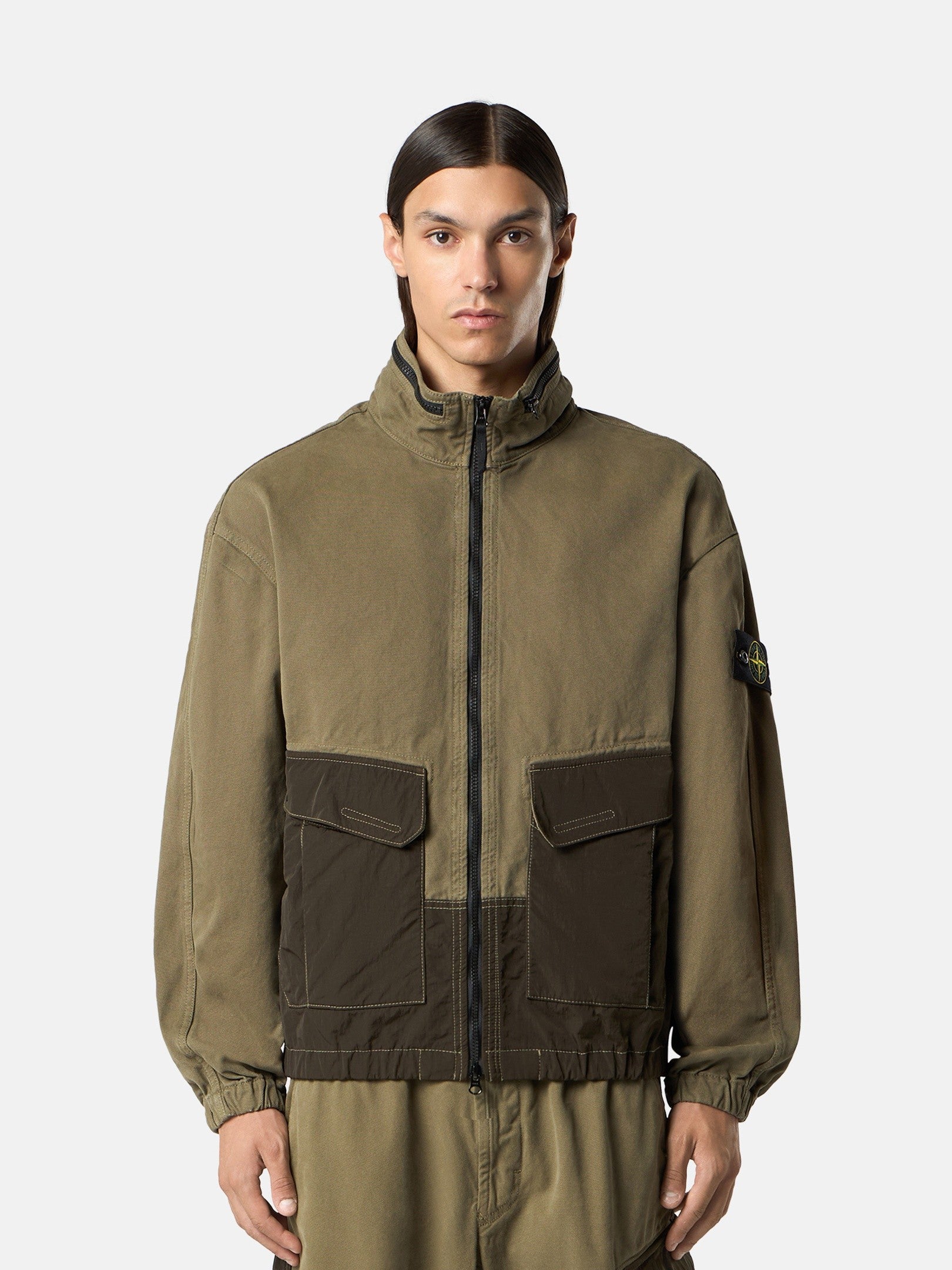 Stone Island Comfort-Fit Zip-Up Overshirt with Packable Hood 1200039