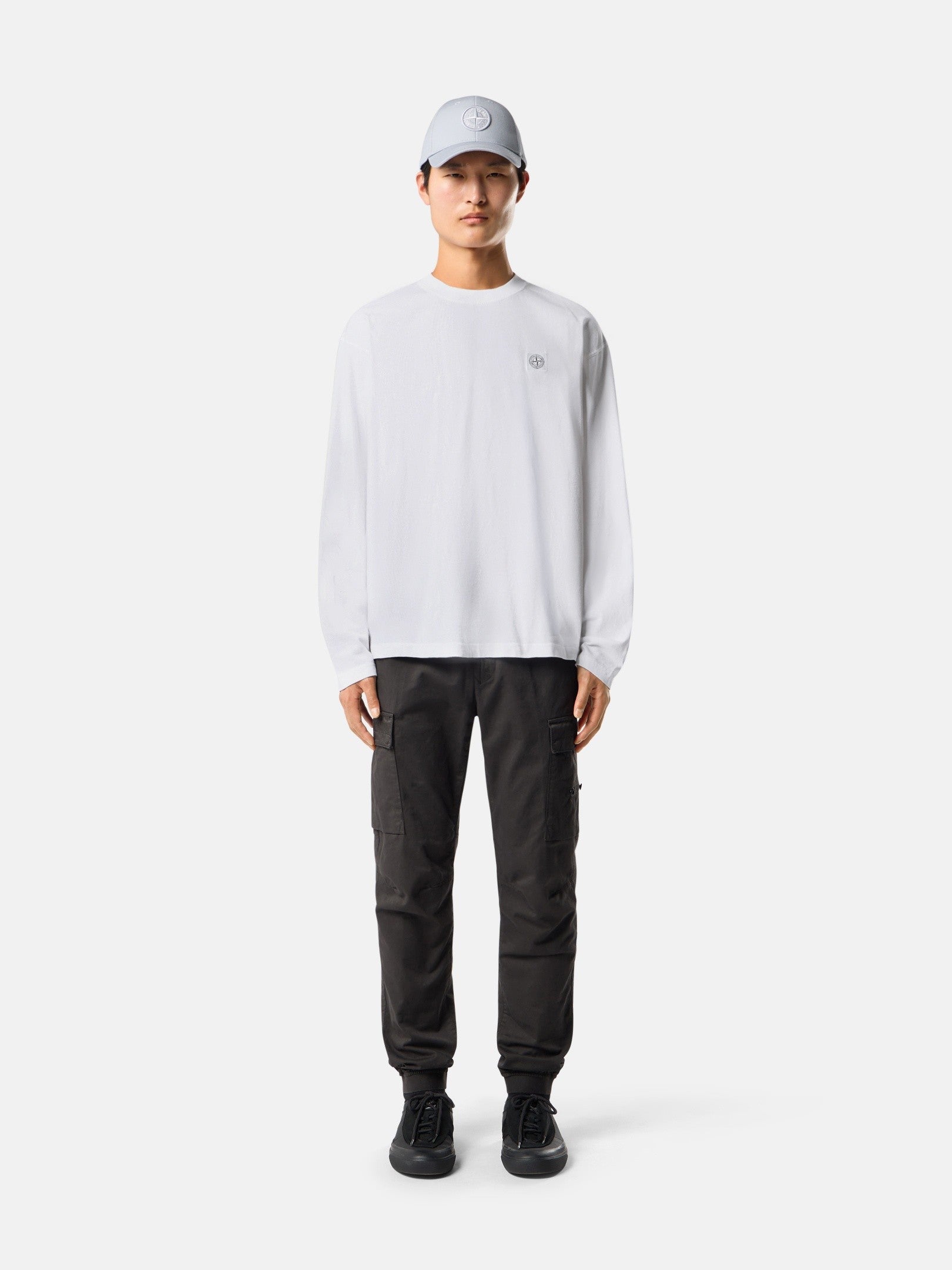 Stone Island Regular-Fit Long-Sleeve T-Shirt with Tonal Compass Logo Patch 2100007