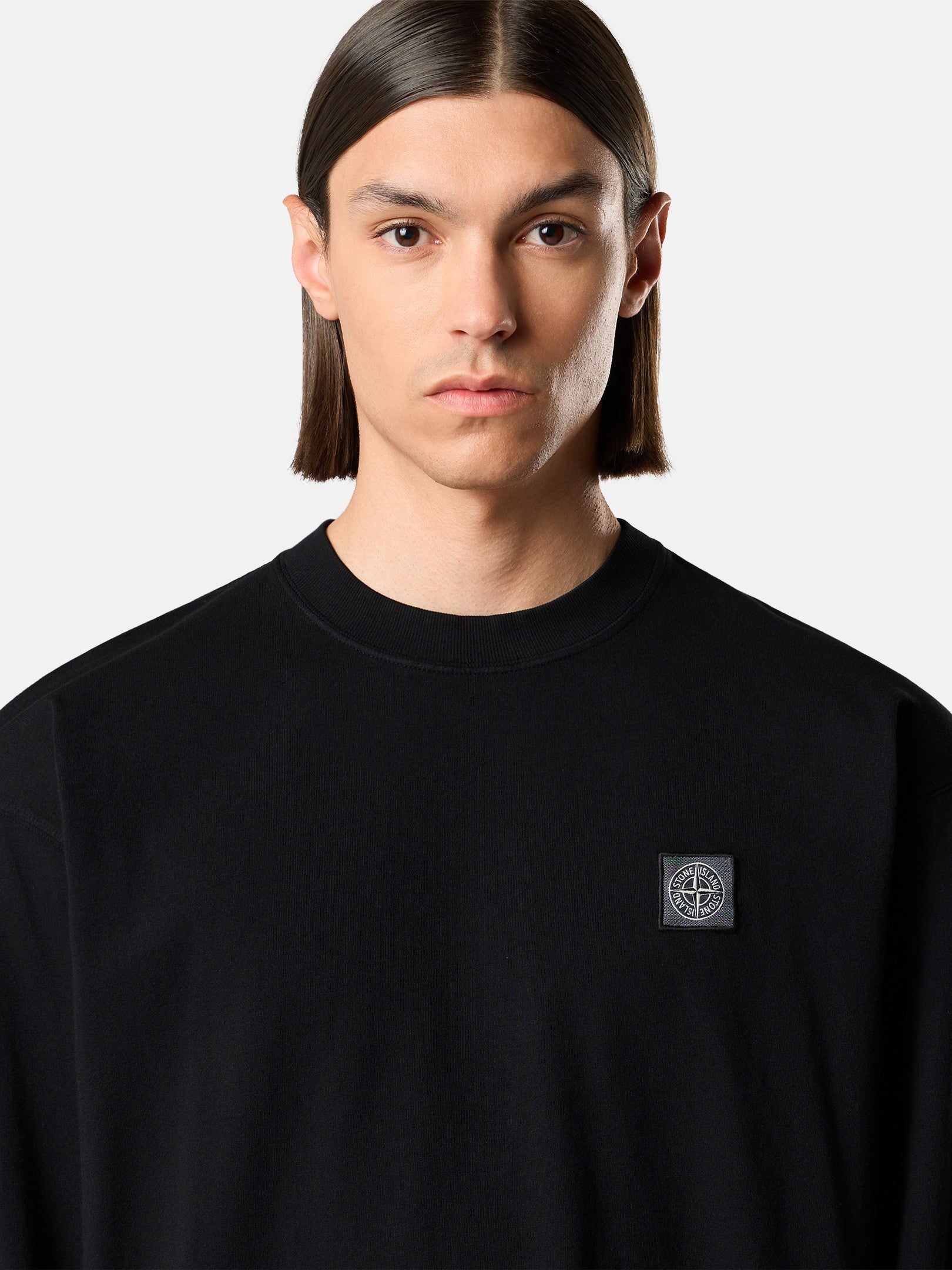 Stone Island Regular-Fit Long-Sleeve T-Shirt with Tonal Compass Logo Patch 2100007