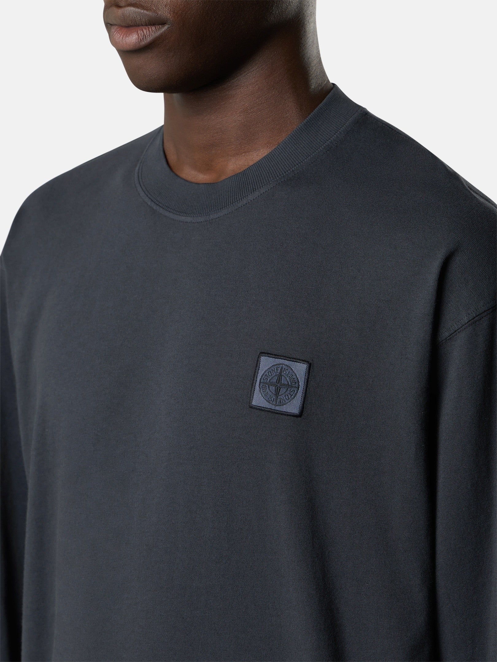 Stone Island Regular-Fit Long-Sleeve T-Shirt with Tonal Compass Logo Patch 2100007