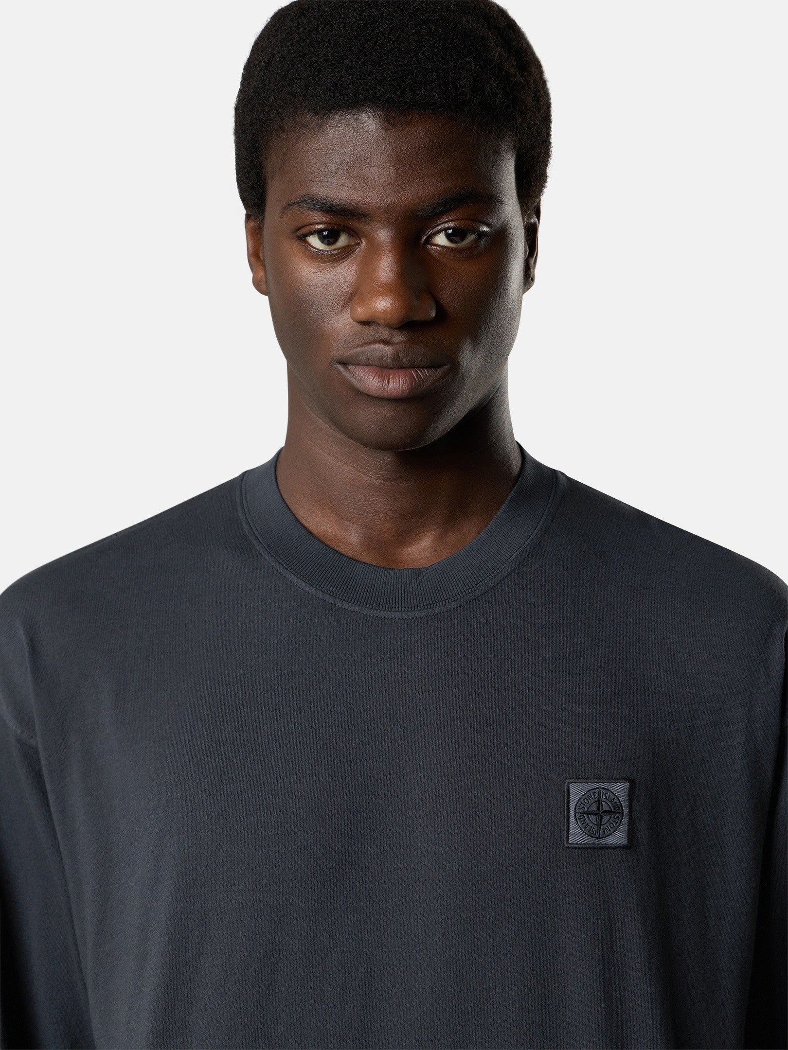 Stone Island Regular-Fit Long-Sleeve T-Shirt with Tonal Compass Logo Patch 2100007
