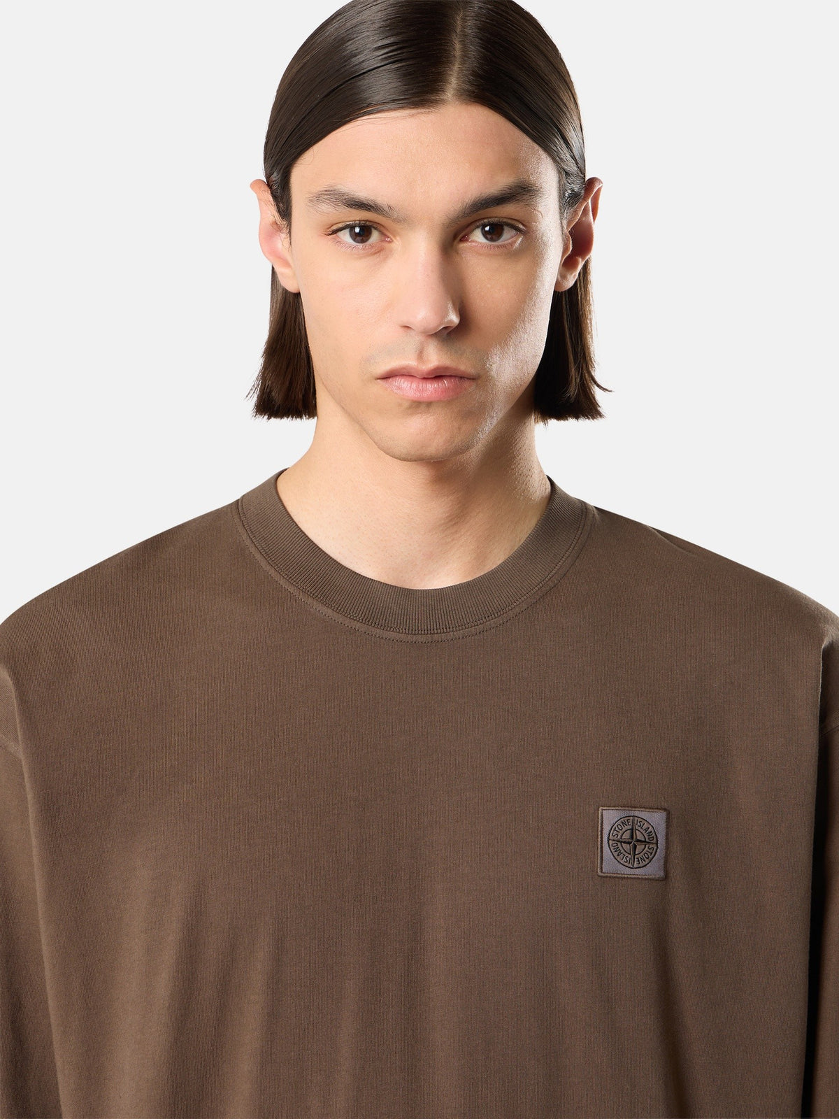 Stone Island Regular-Fit Long-Sleeve T-Shirt with Tonal Compass Logo Patch 2100007