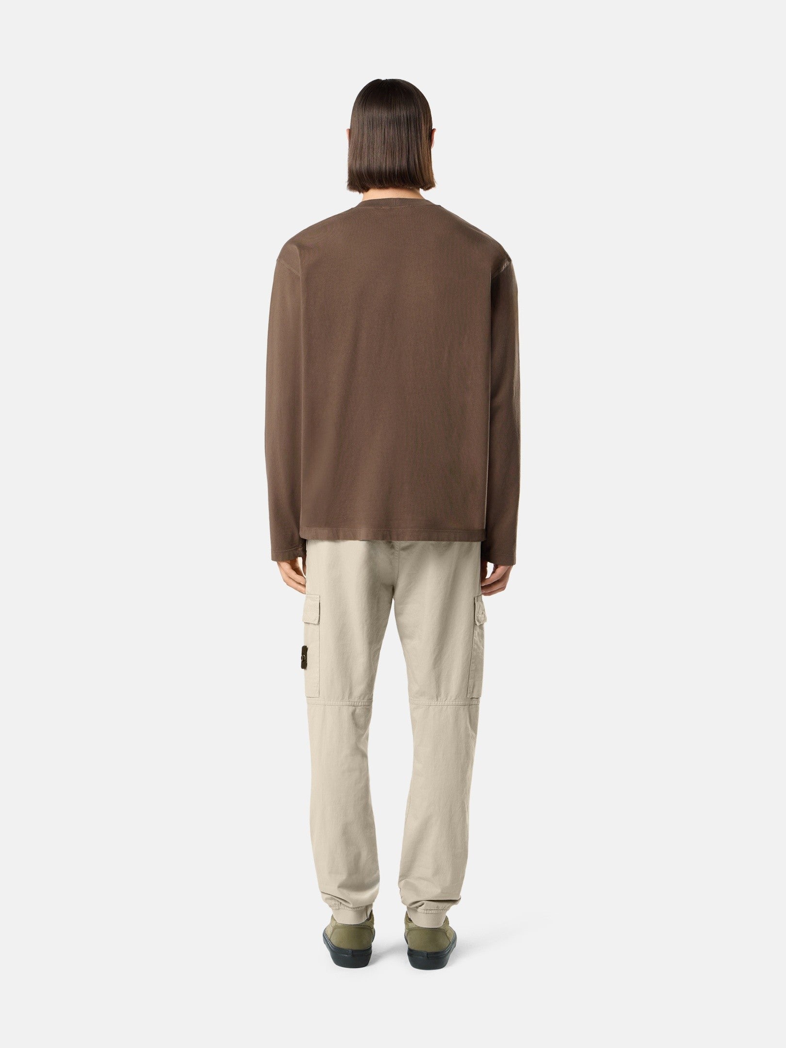 Stone Island Regular-Fit Long-Sleeve T-Shirt with Tonal Compass Logo Patch 2100007