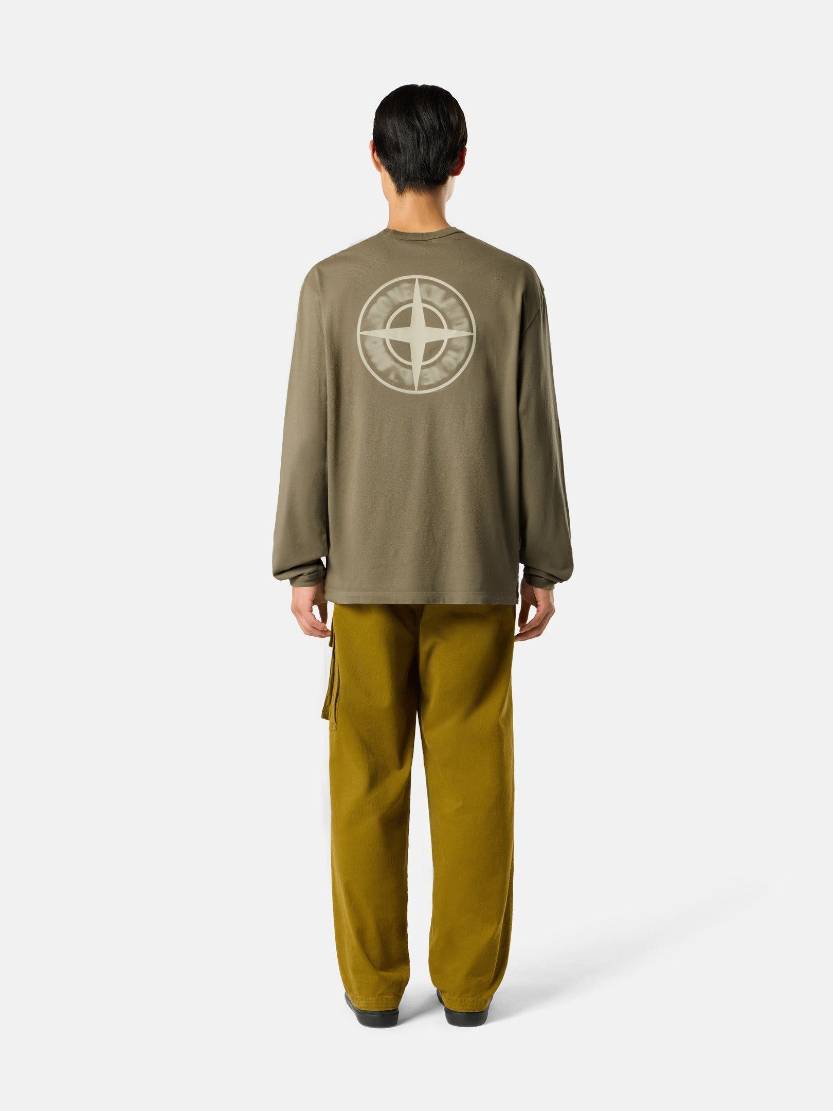 Stone Island Regular-Fit Long-Sleeve T-Shirt with ‘blurred Compass’ Print 2100029