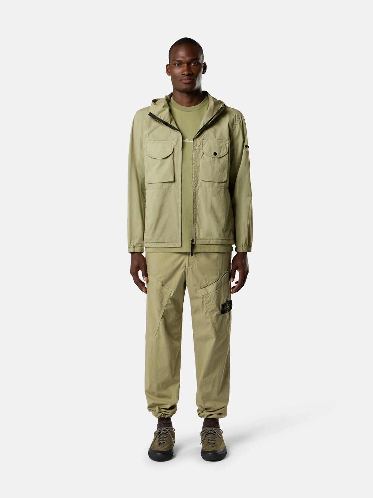 Stone Island Loose-Fit Cargo Trousers with Elastic Drawstring Waist 3100006