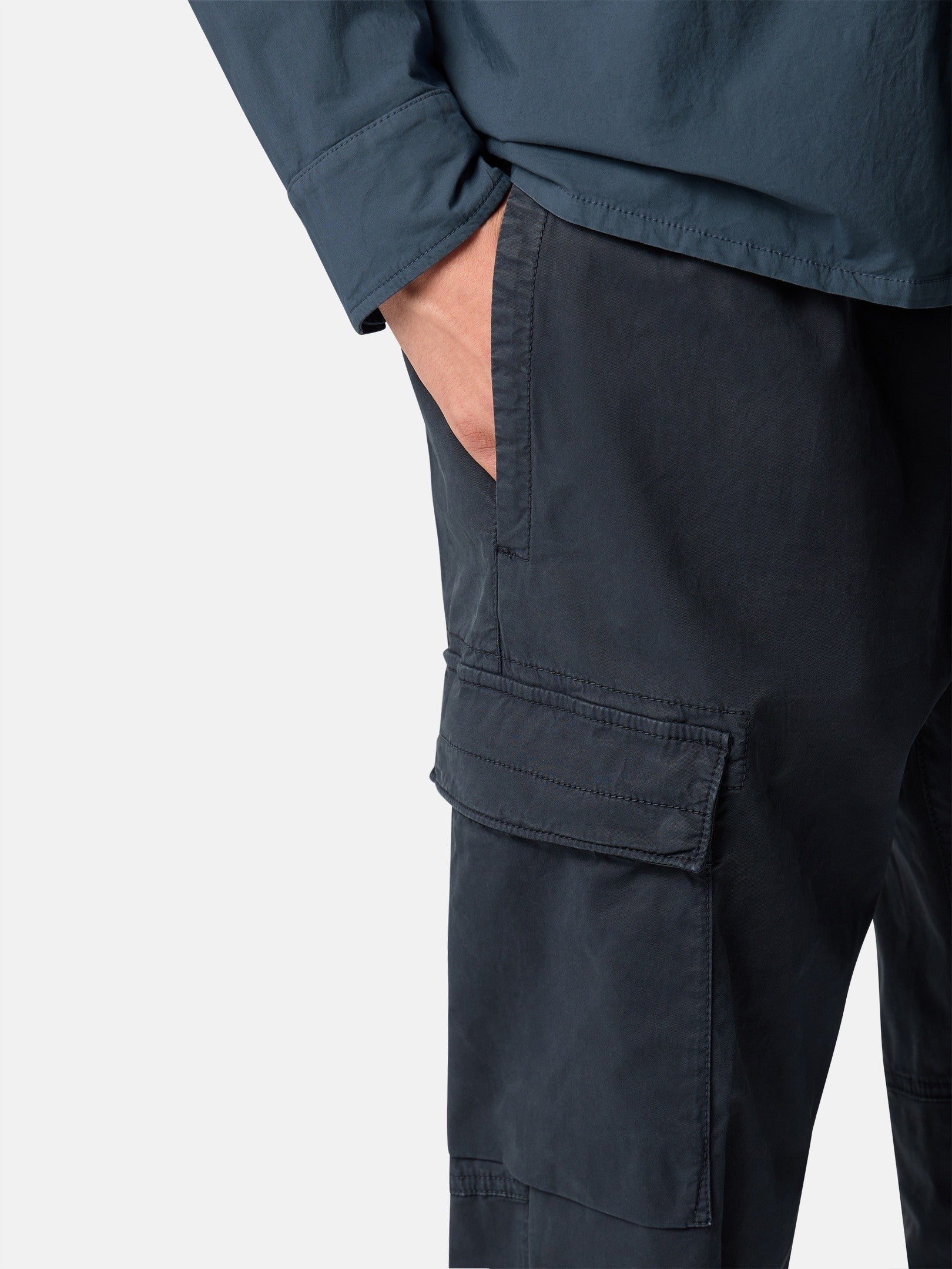 Stone Island Regular-Tapered-Fit Cargo Trousers with Drawstring Waistband 3100031
