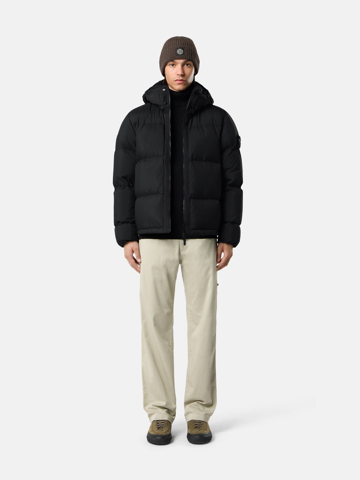 Stone Island Tear-Resistant Down Jacket with Detachable Hood 4100013