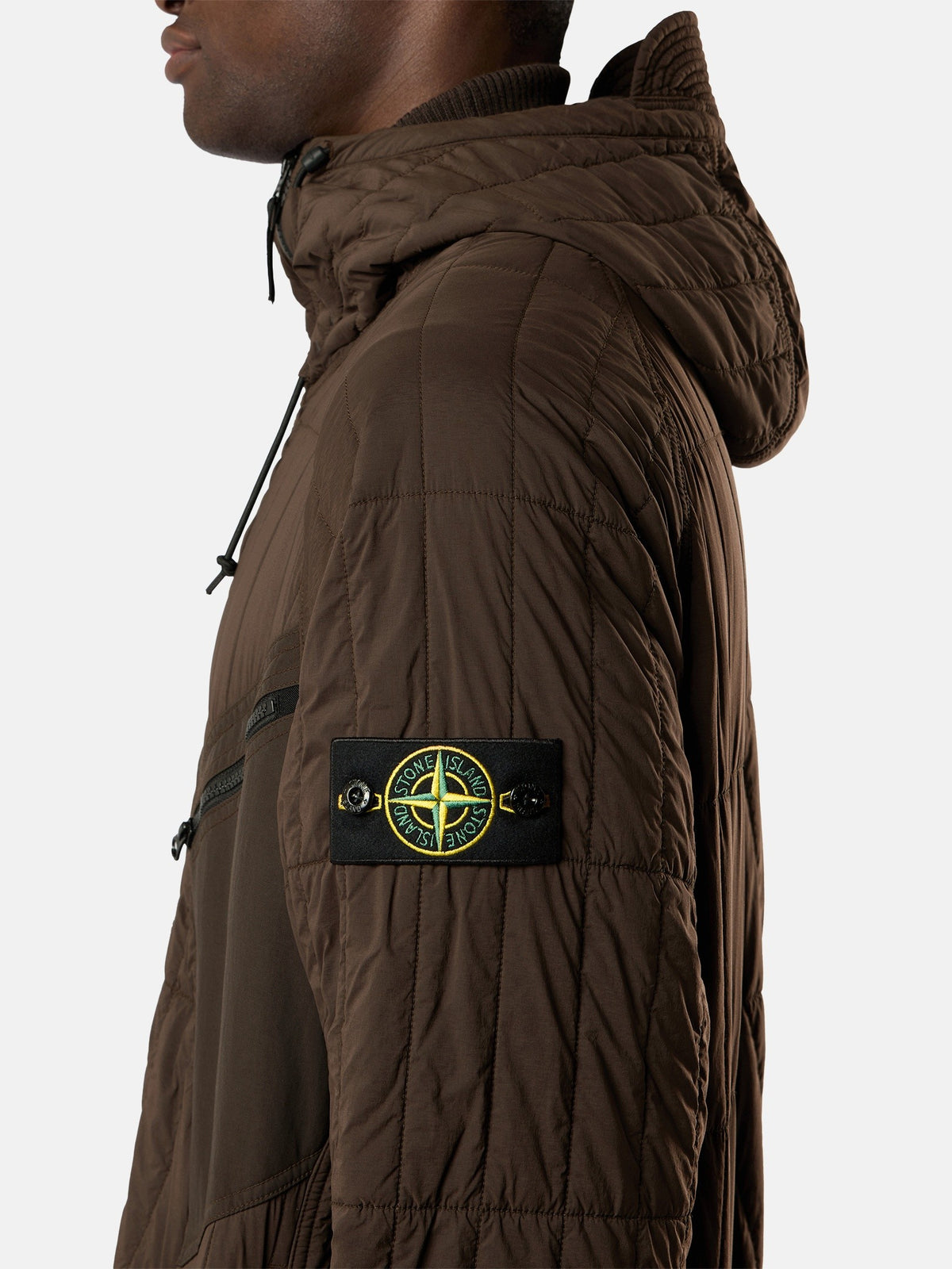 Stone Island Quilted Padded Hooded Jacket with Anti-Drop 4100015