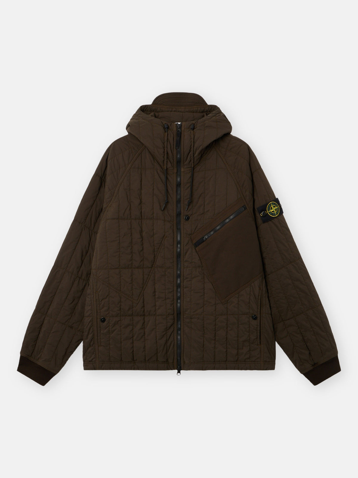 Stone Island Quilted Padded Hooded Jacket with Anti-Drop 4100015